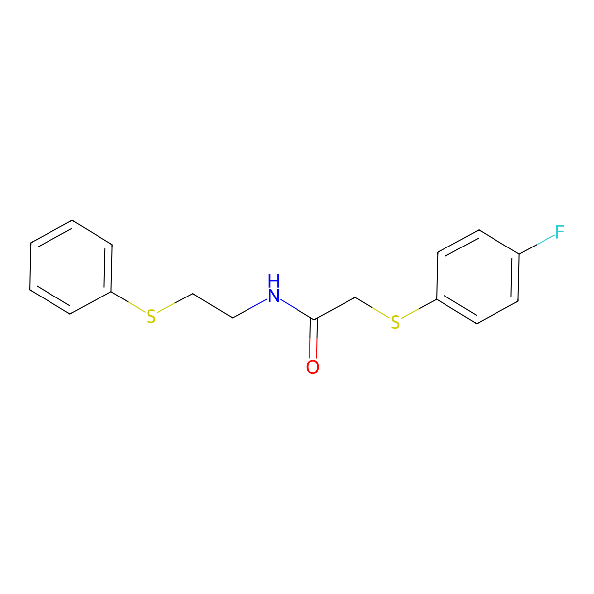 2-[(4-fluorophenyl)sulfanyl]-N-[2-(phenylsulfanyl)ethyl]acetamide molecular structure, CAS 337923-33-8