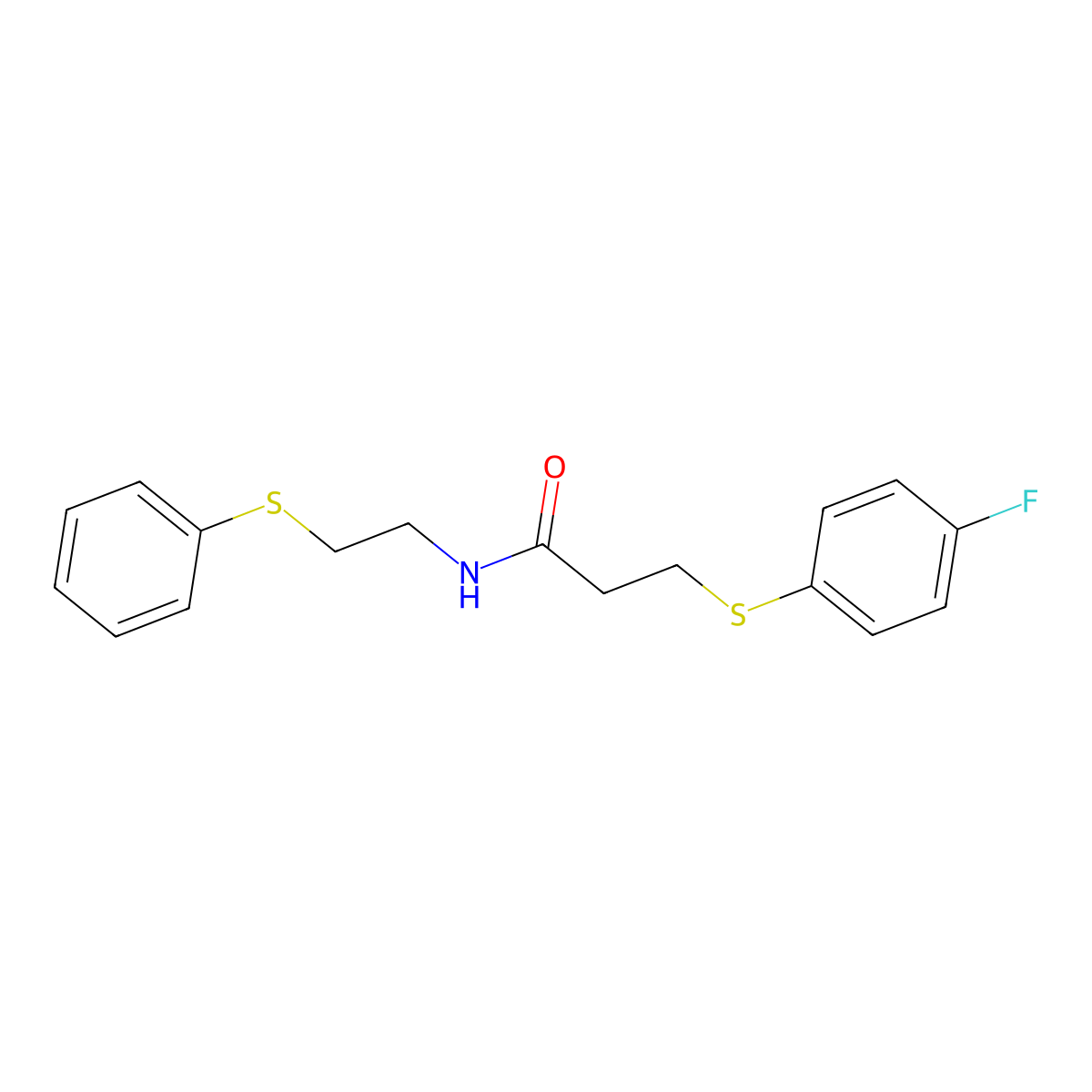 3-[(4-fluorophenyl)sulfanyl]-N-[2-(phenylsulfanyl)ethyl]propanamide molecular structure, CAS 337923-37-2