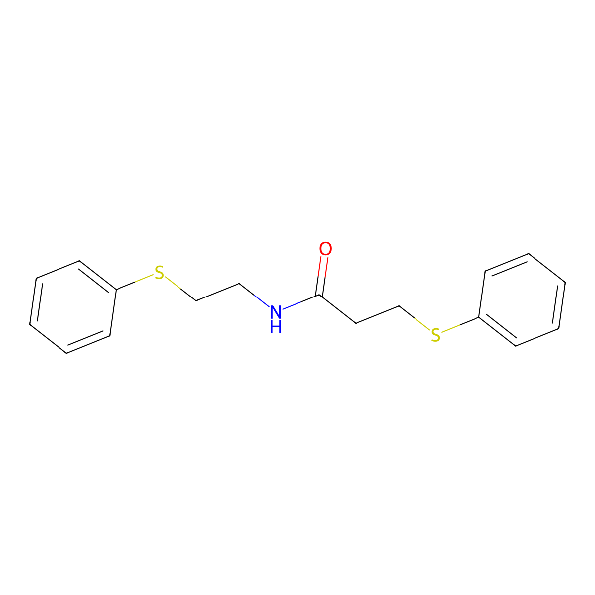 3-(phenylsulfanyl)-N-[2-(phenylsulfanyl)ethyl]propanamide molecular structure, CAS 337923-39-4