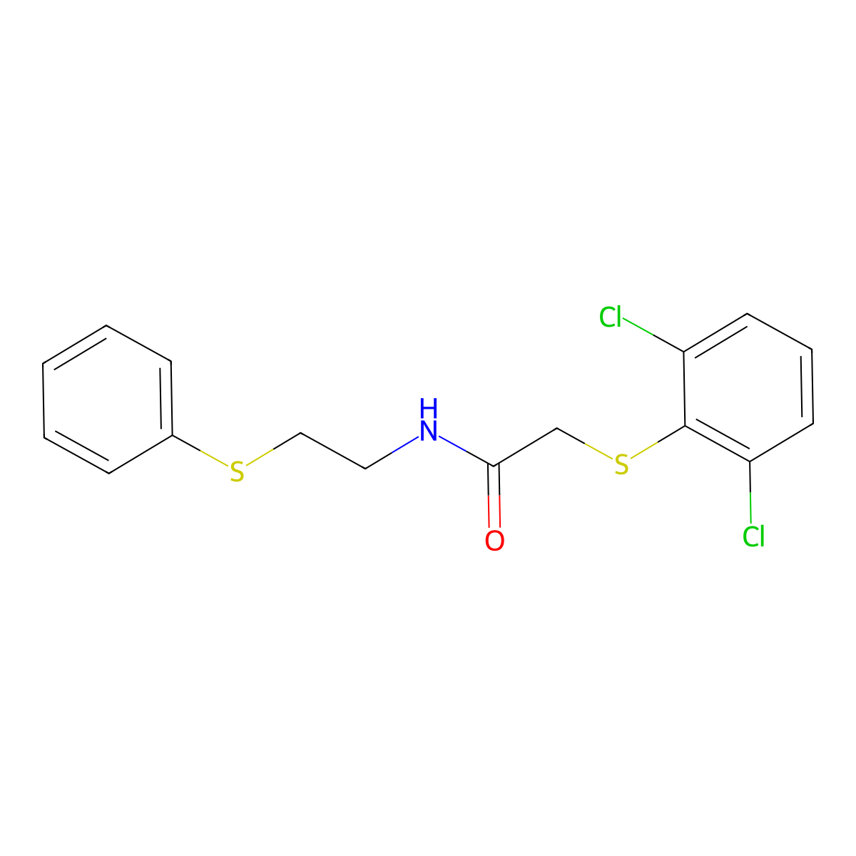 2-[(2,6-dichlorophenyl)sulfanyl]-N-[2-(phenylsulfanyl)ethyl]acetamide molecular structure, CAS 337923-41-8