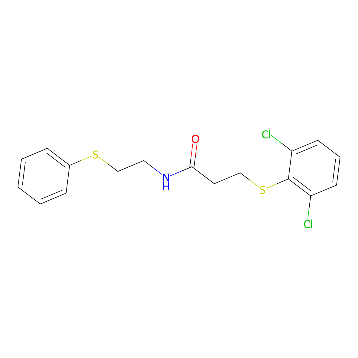 3-[(2,6-dichlorophenyl)sulfanyl]-N-[2-(phenylsulfanyl)ethyl]propanamide molecular structure, CAS 337923-43-0