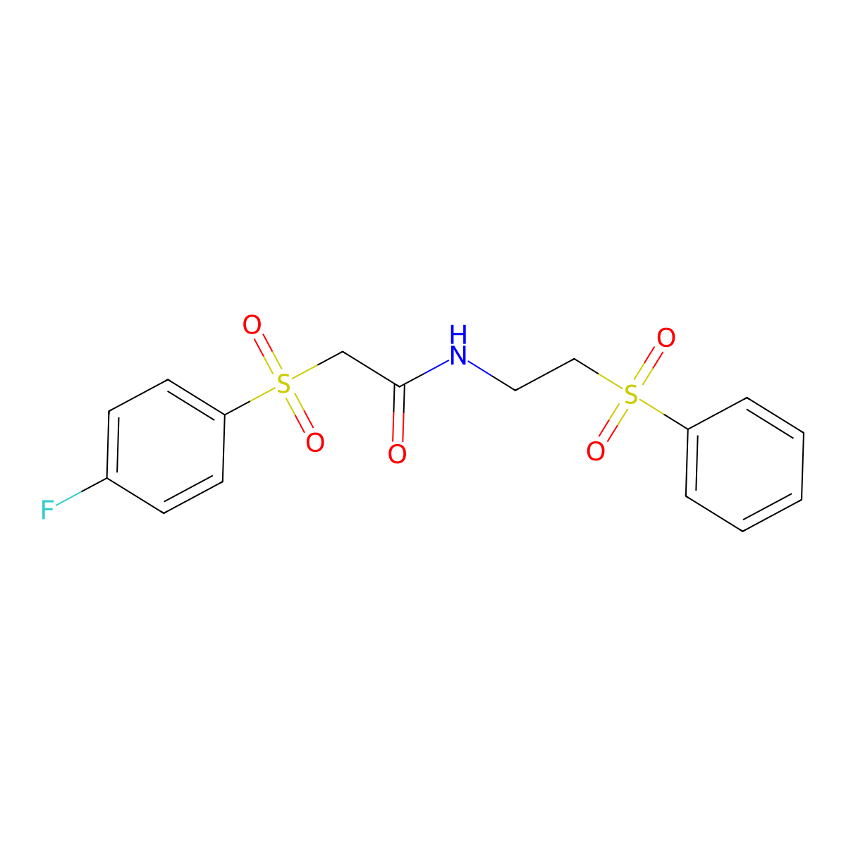 2-[(4-fluorophenyl)sulfonyl]-N-[2-(phenylsulfonyl)ethyl]acetamide molecular structure, CAS 337923-51-0