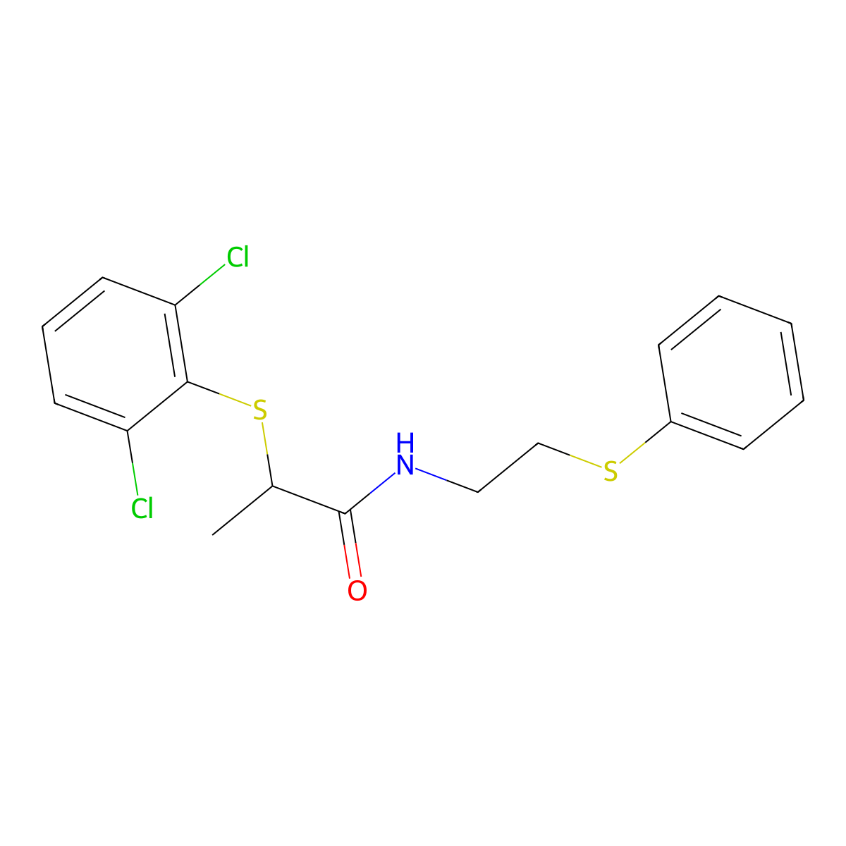 2-[(2,6-dichlorophenyl)sulfanyl]-N-[2-(phenylsulfanyl)ethyl]propanamide molecular structure, CAS 337923-55-4