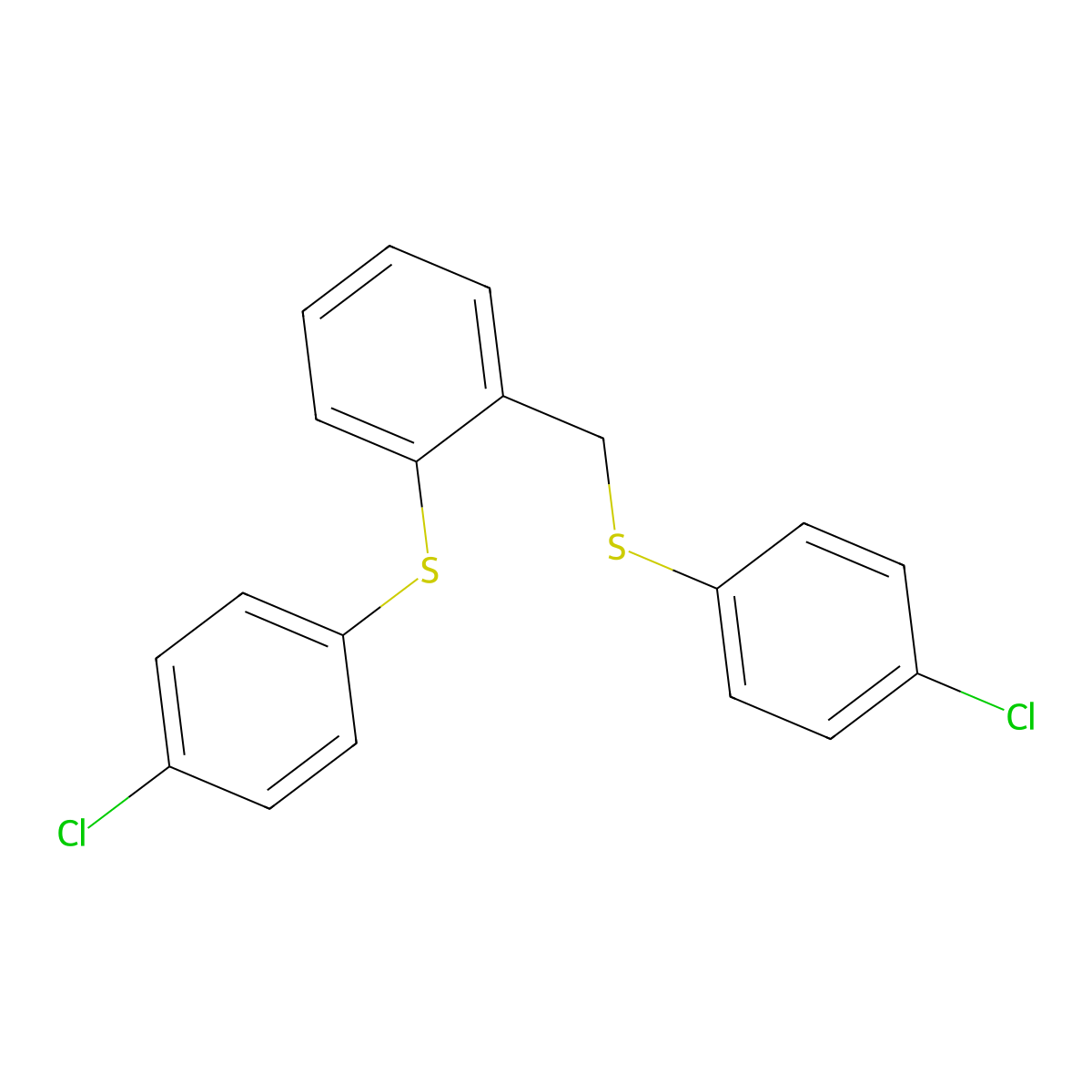 4-Chlorophenyl 2-[(4-chlorophenyl)sulfanyl]benzyl sulfide molecular structure, CAS 337923-81-6