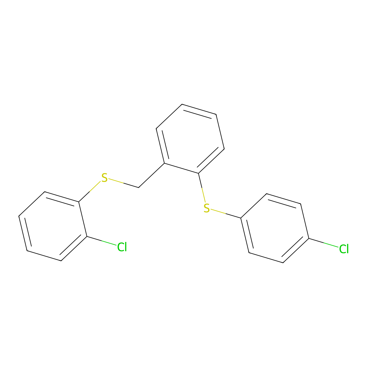 1-[(4-Chlorophenyl)sulfanyl]-2-{[(2-chlorophenyl)sulfanyl]methyl}benzene molecular structure, CAS 337923-83-8