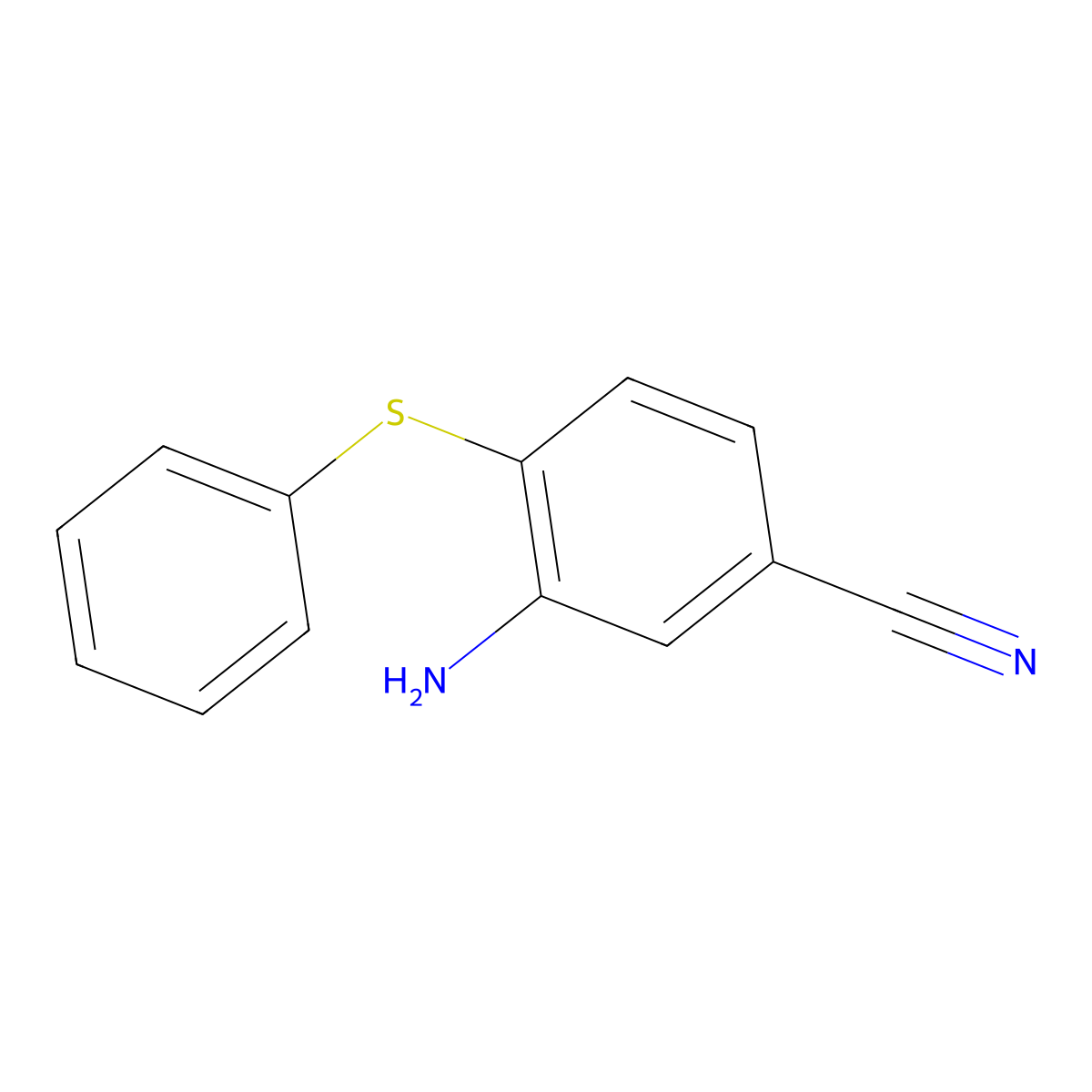 3-Amino-4-(phenylsulfanyl)benzenecarbonitrile molecular structure, CAS 337923-85-0