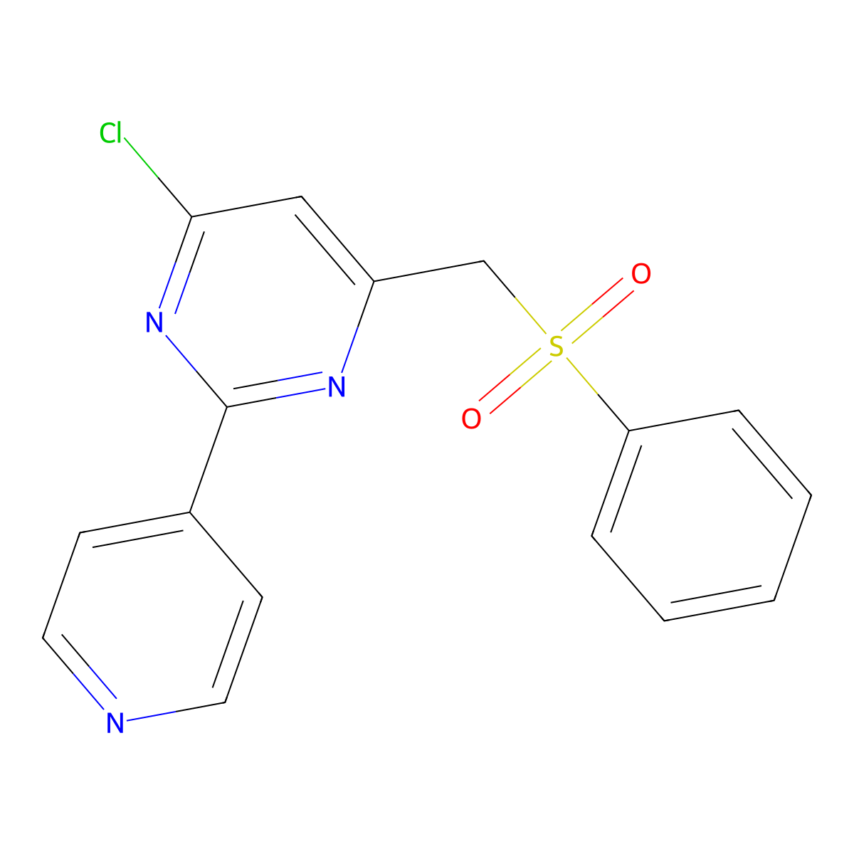 4-Chloro-6-[(phenylsulfonyl)methyl]-2-(4-pyridinyl)pyrimidine molecular structure, CAS 337923-87-2