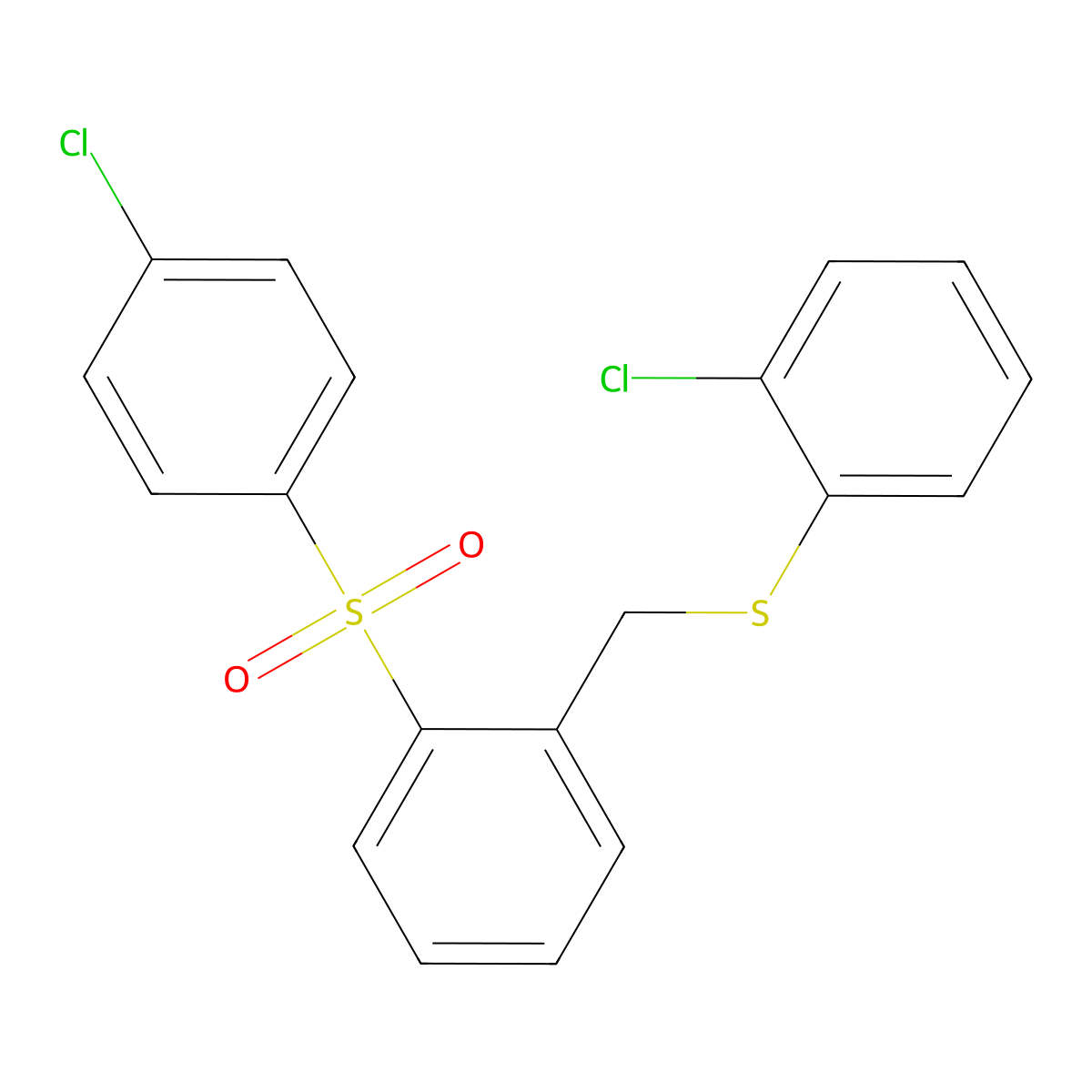 (4-Chlorophenyl)(2-{[(2-chlorophenyl)sulfanyl]methyl}phenyl)dioxo-lambda~6~-sulfane molecular structure, CAS 337923-91-8