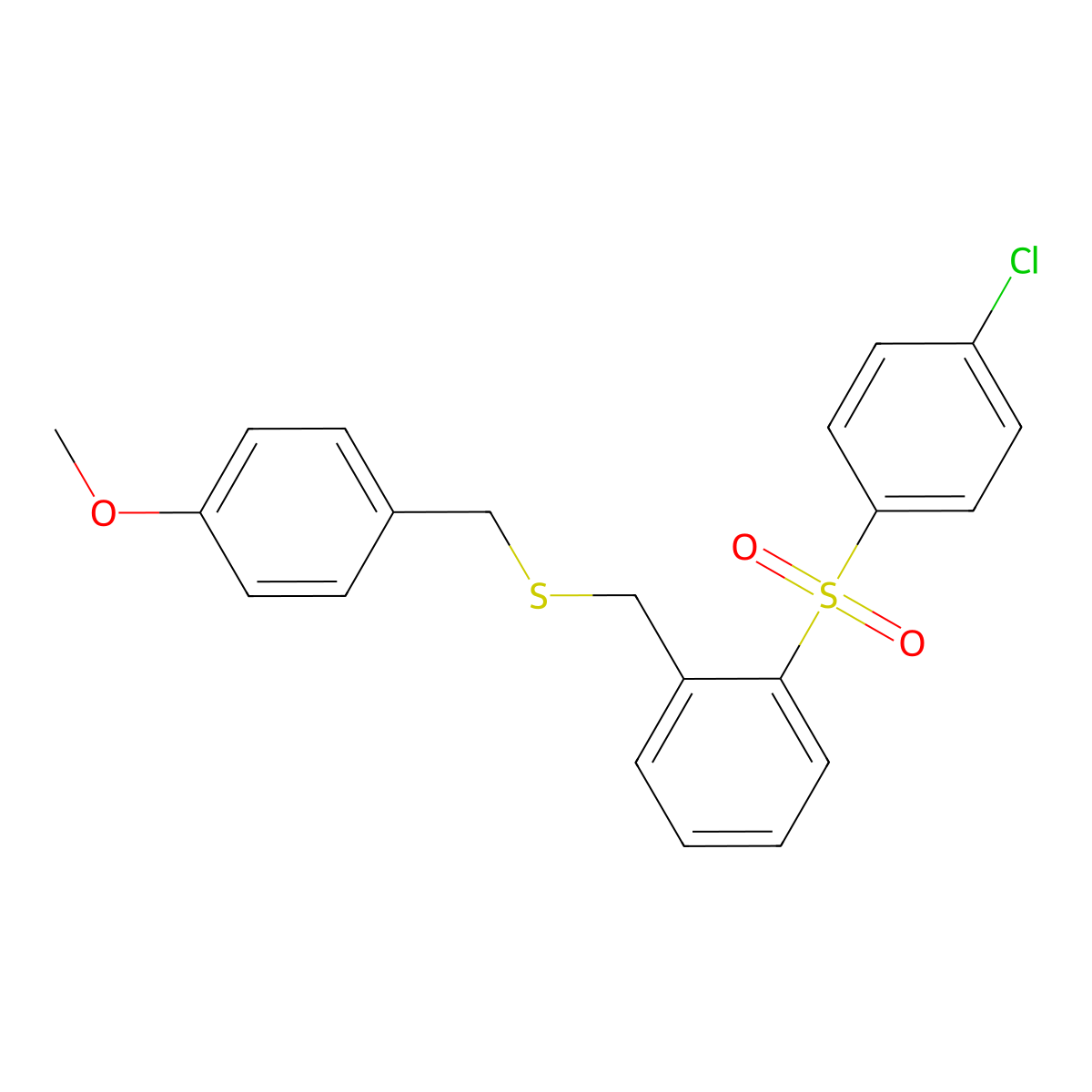 (4-Chlorophenyl)(2-{[(4-methoxybenzyl)sulfanyl]methyl}phenyl)dioxo-lambda~6~-sulfane molecular structure, CAS 337923-93-0