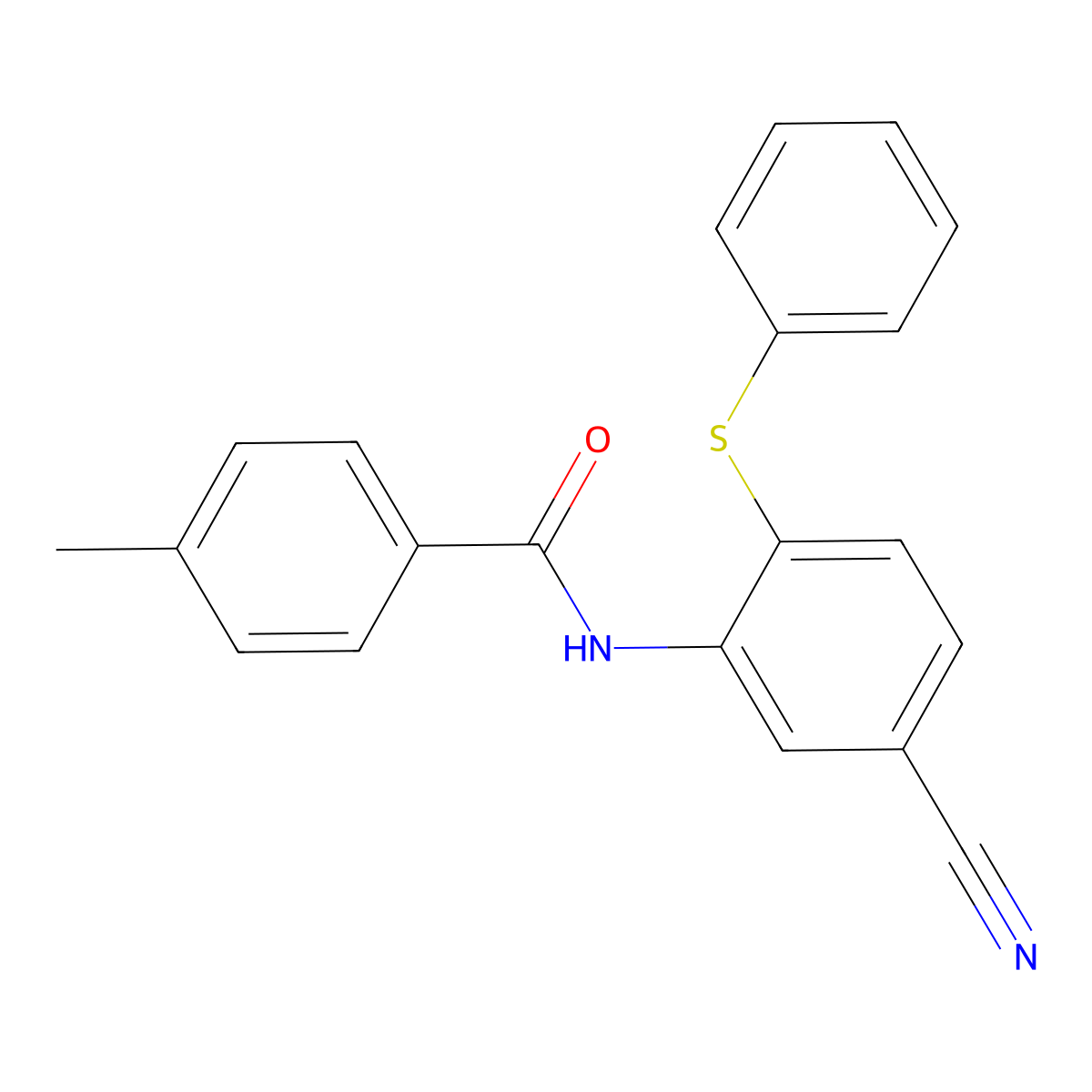 N-[5-cyano-2-(phenylsulfanyl)phenyl]-4-methylbenzenecarboxamide molecular structure, CAS 337923-97-4