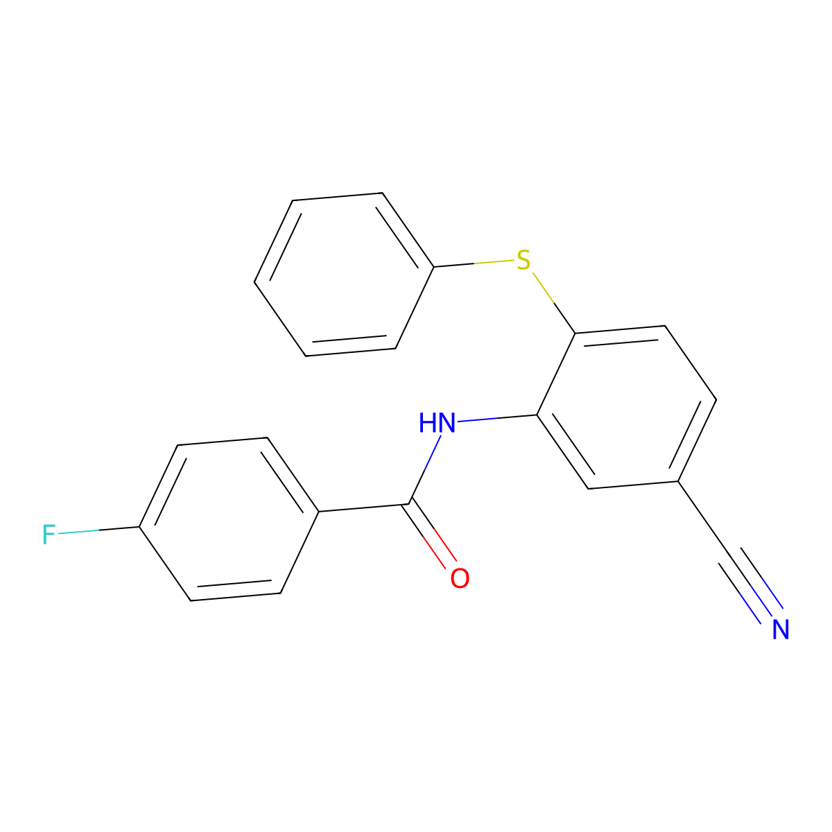 N-[5-cyano-2-(phenylsulfanyl)phenyl]-4-fluorobenzenecarboxamide molecular structure, CAS 337923-99-6