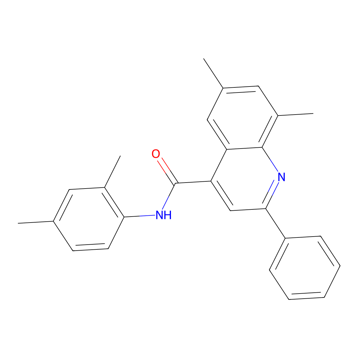 N-(2,4-dimethylphenyl)-6,8-dimethyl-2-phenyl-4-quinolinecarboxamide molecular structure, CAS 337924-00-2