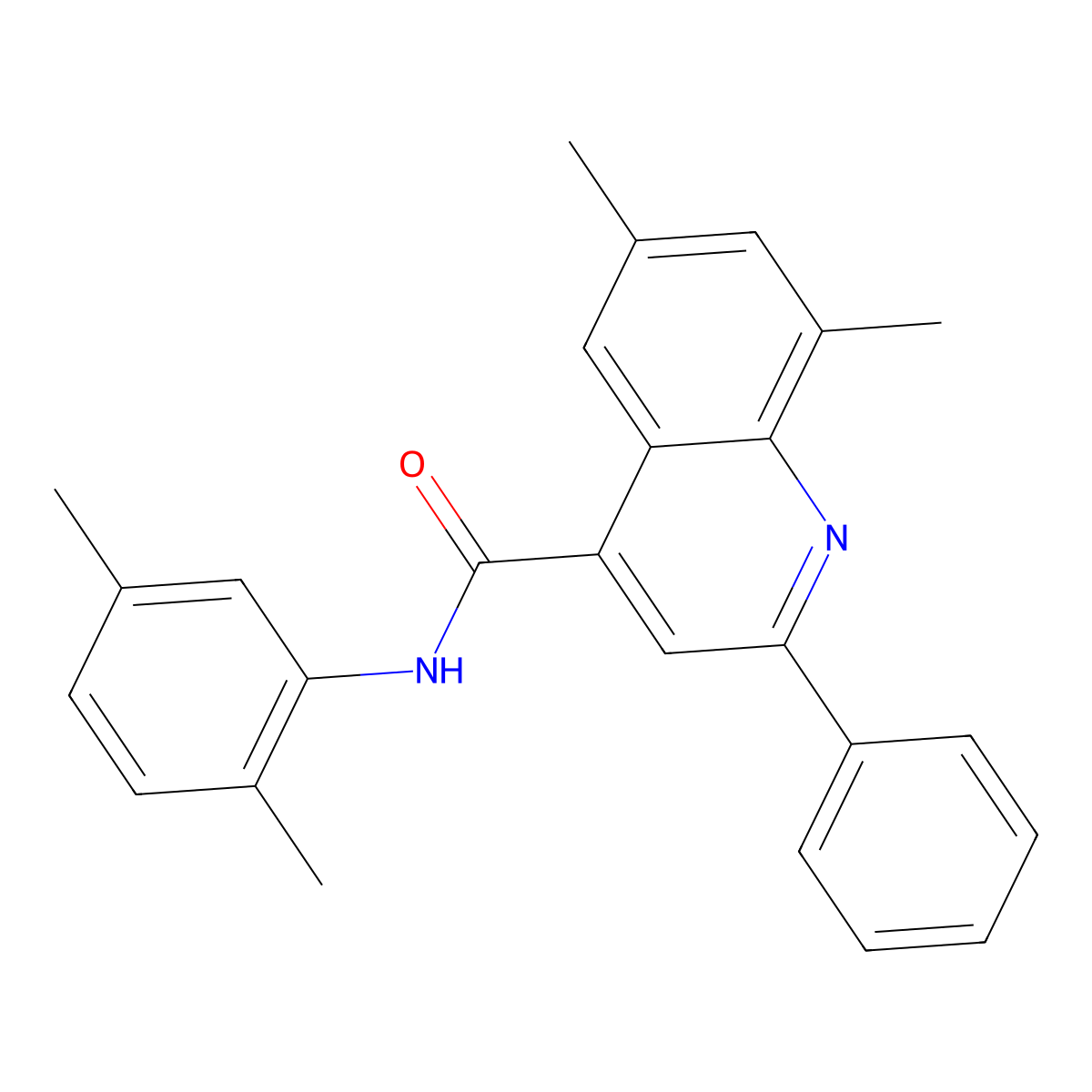 N-(2,5-dimethylphenyl)-6,8-dimethyl-2-phenyl-4-quinolinecarboxamide molecular structure, CAS 337924-02-4