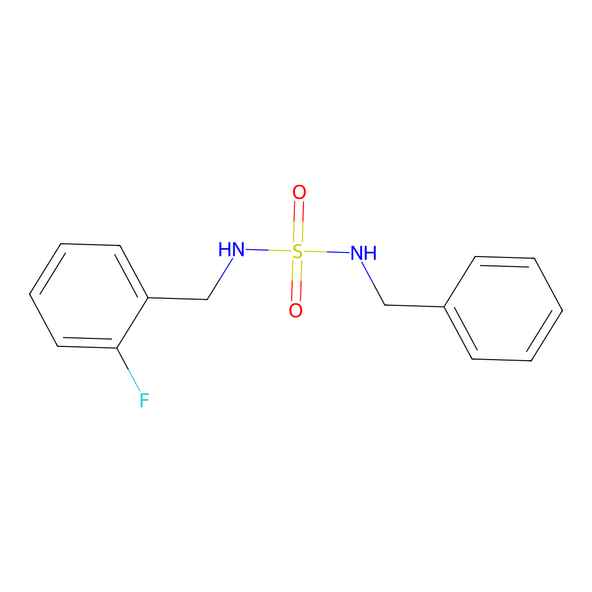 (Benzylsulfamoyl)((2-fluorophenyl)methyl)amine molecular structure, CAS 337924-18-2