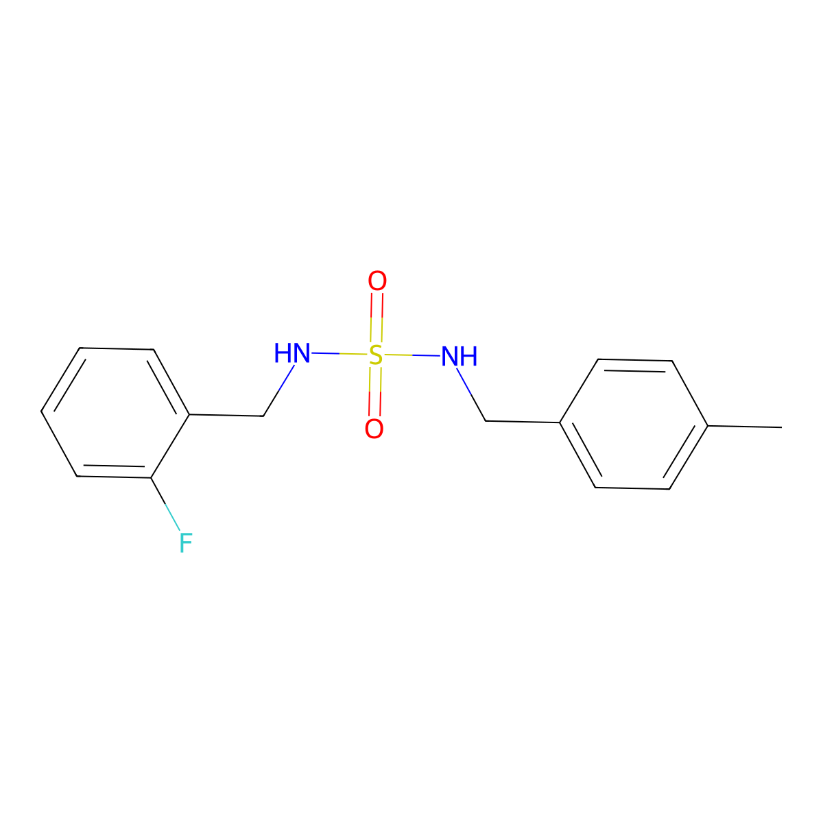 N-(2-fluorobenzyl)-N'-(4-methylbenzyl)sulfamide molecular structure, CAS 337924-24-0