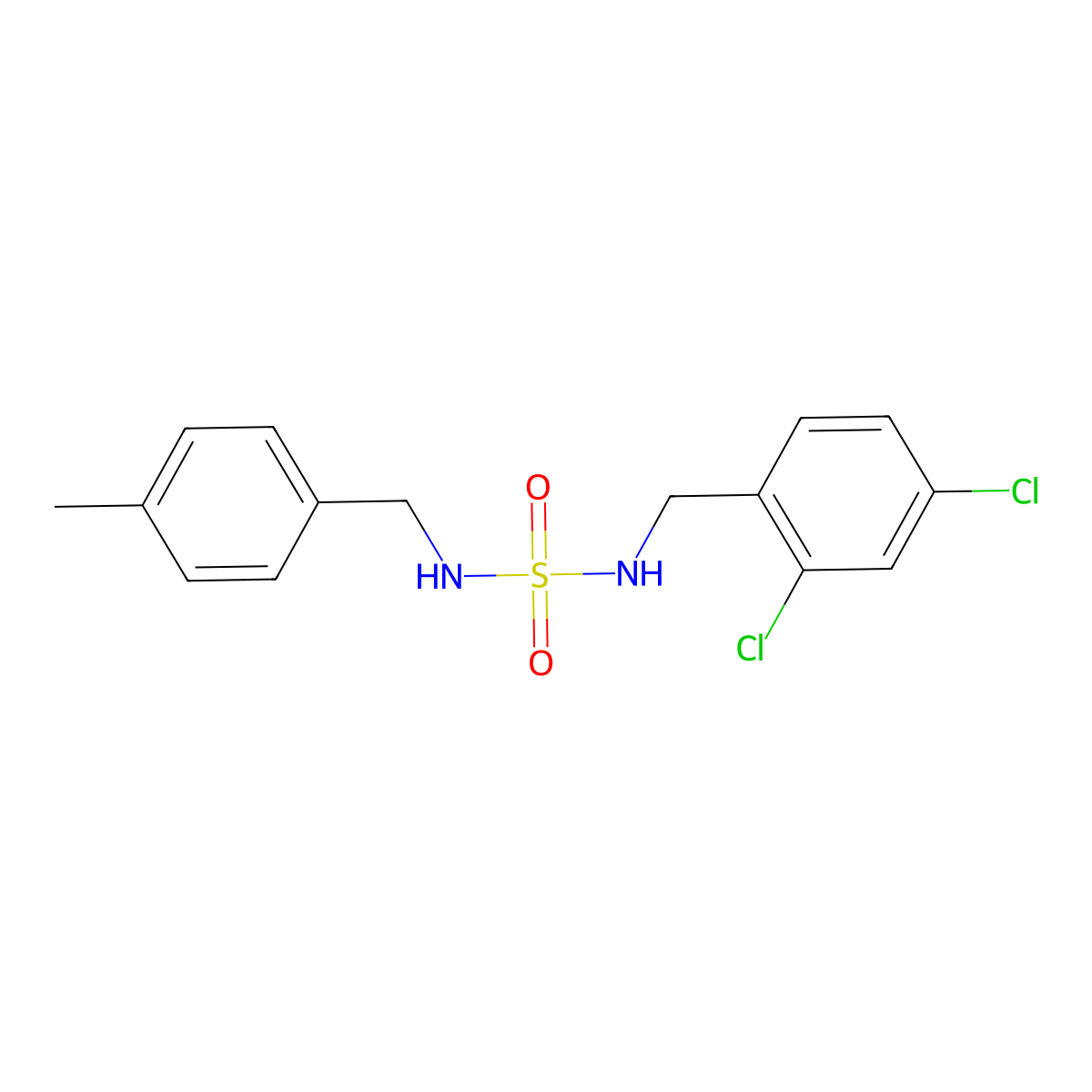 N-(2,4-dichlorobenzyl)-N'-(4-methylbenzyl)sulfamide molecular structure, CAS 337924-26-2