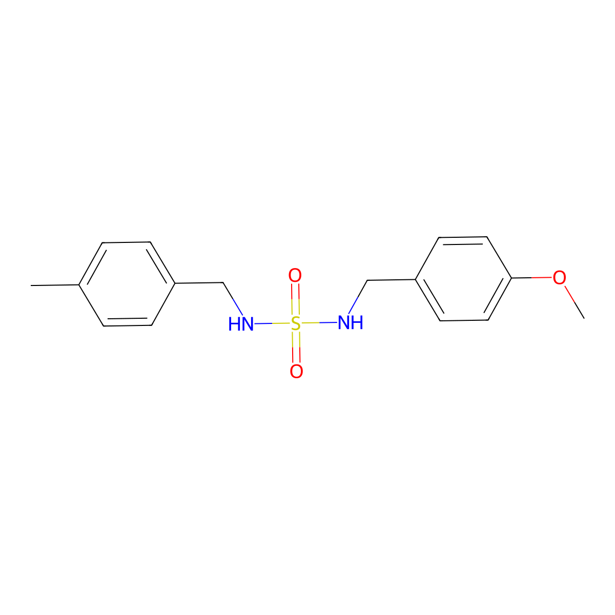 N-(4-methoxybenzyl)-N'-(4-methylbenzyl)sulfamide molecular structure, CAS 337924-28-4