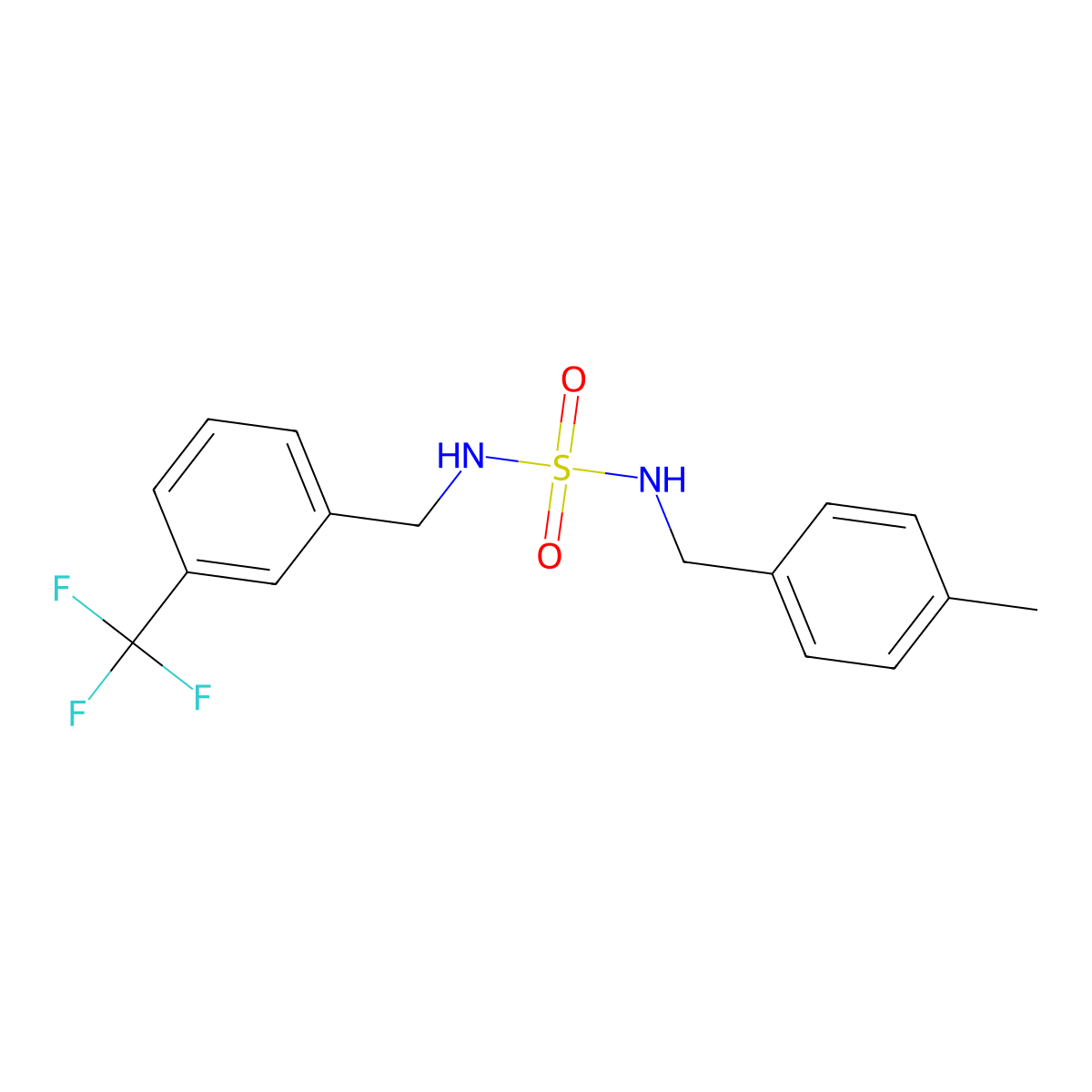 N-(4-methylbenzyl)-N'-[3-(trifluoromethyl)benzyl]sulfamide molecular structure, CAS 337924-30-8
