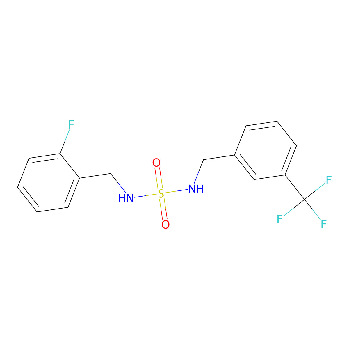N-(2-fluorobenzyl)-N'-[3-(trifluoromethyl)benzyl]sulfamide molecular structure, CAS 337924-34-2