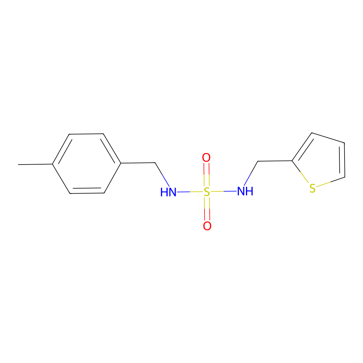 N-(4-methylbenzyl)-N'-(2-thienylmethyl)sulfamide molecular structure, CAS 337924-40-0