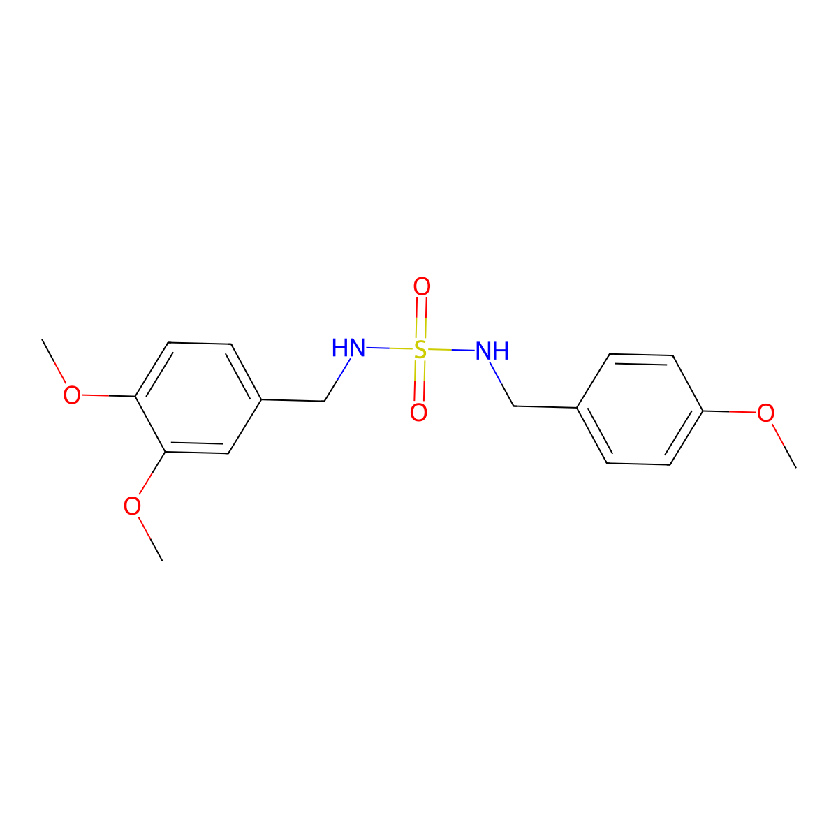 N-(3,4-dimethoxybenzyl)-N'-(4-methoxybenzyl)sulfamide molecular structure, CAS 337924-42-2