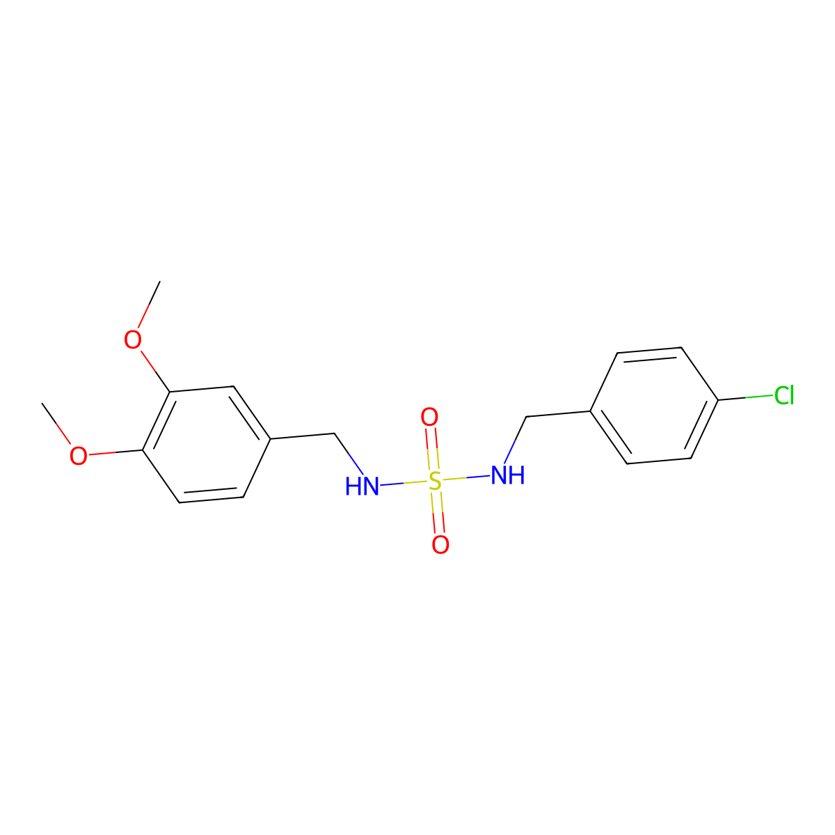 N-(4-chlorobenzyl)-N'-(3,4-dimethoxybenzyl)sulfamide molecular structure, CAS 337924-44-4
