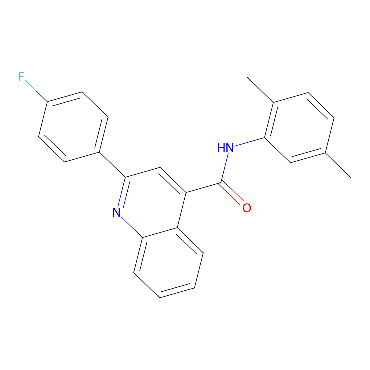N-(2,5-dimethylphenyl)-2-(4-fluorophenyl)-4-quinolinecarboxamide molecular structure, CAS 337924-47-7