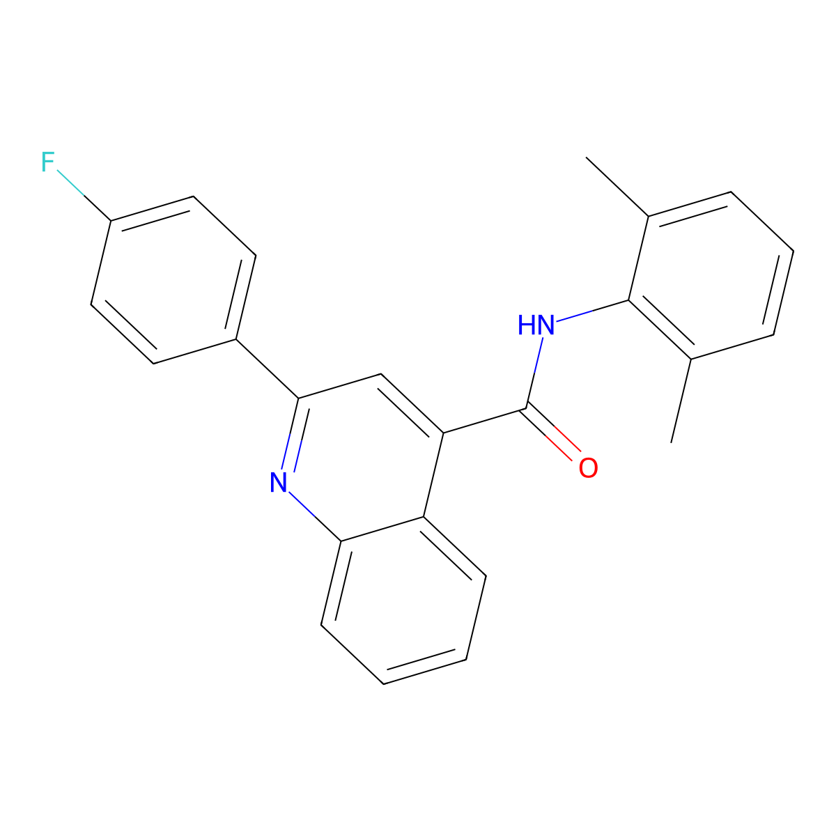 N-(2,6-dimethylphenyl)-2-(4-fluorophenyl)-4-quinolinecarboxamide molecular structure, CAS 337924-51-3