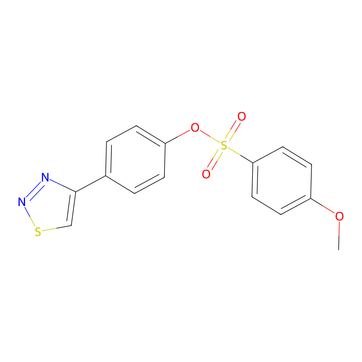 4-(1,2,3-Thiadiazol-4-yl)phenyl 4-methoxybenzenesulfonate molecular structure, CAS 337924-59-1