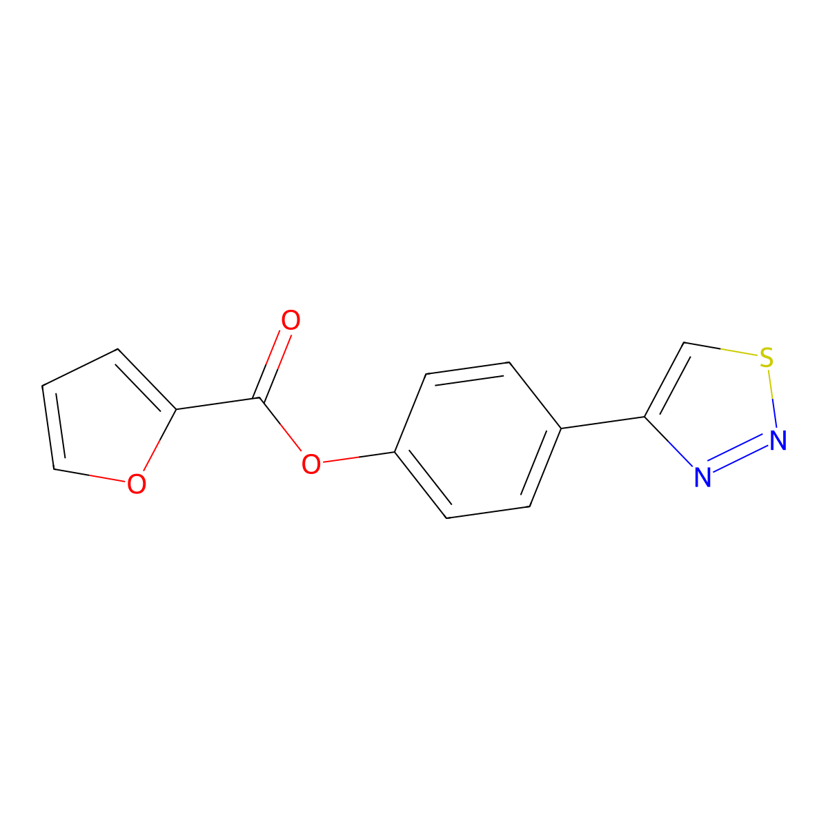 4-(1,2,3-Thiadiazol-4-yl)phenyl 2-furoate molecular structure, CAS 337924-63-7