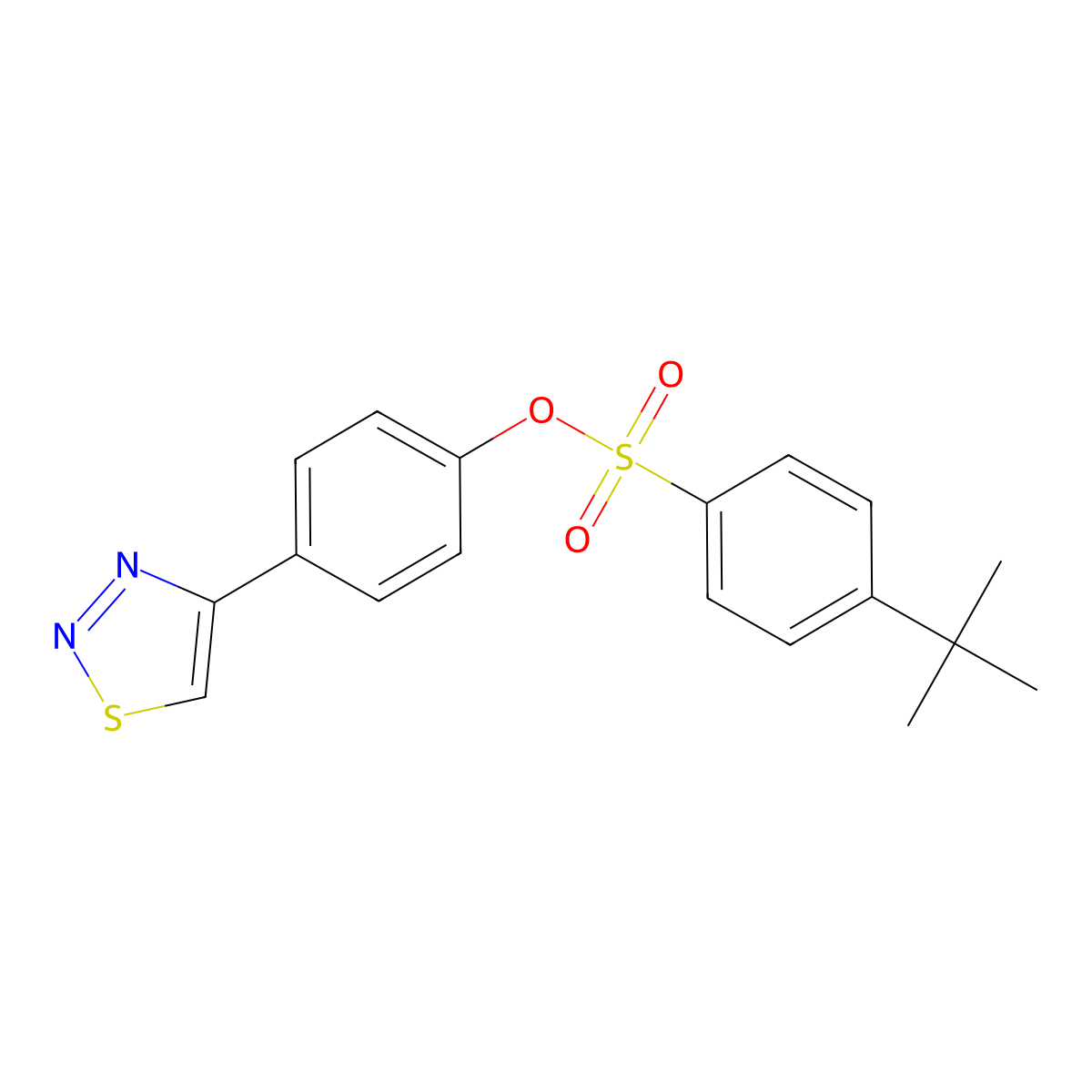 4-(1,2,3-Thiadiazol-4-yl)phenyl 4-(tert-butyl)benzenesulfonate molecular structure, CAS 337924-71-7
