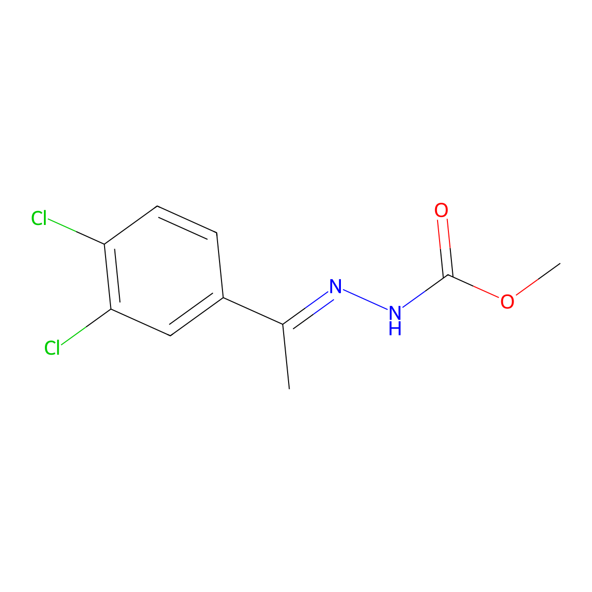 Methyl 2-[1-(3,4-dichlorophenyl)ethylidene]-1-hydrazinecarboxylate molecular structure, CAS 337924-73-9