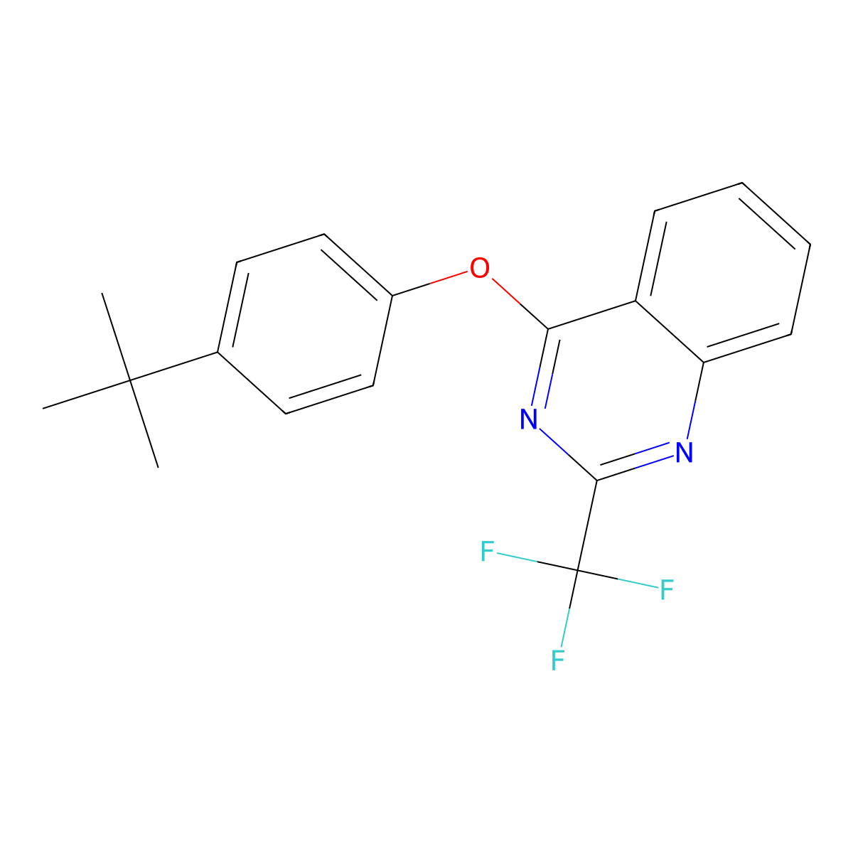 4-(4-Tert-butylphenoxy)-2-(trifluoromethyl)quinazoline molecular structure, CAS 337924-81-9