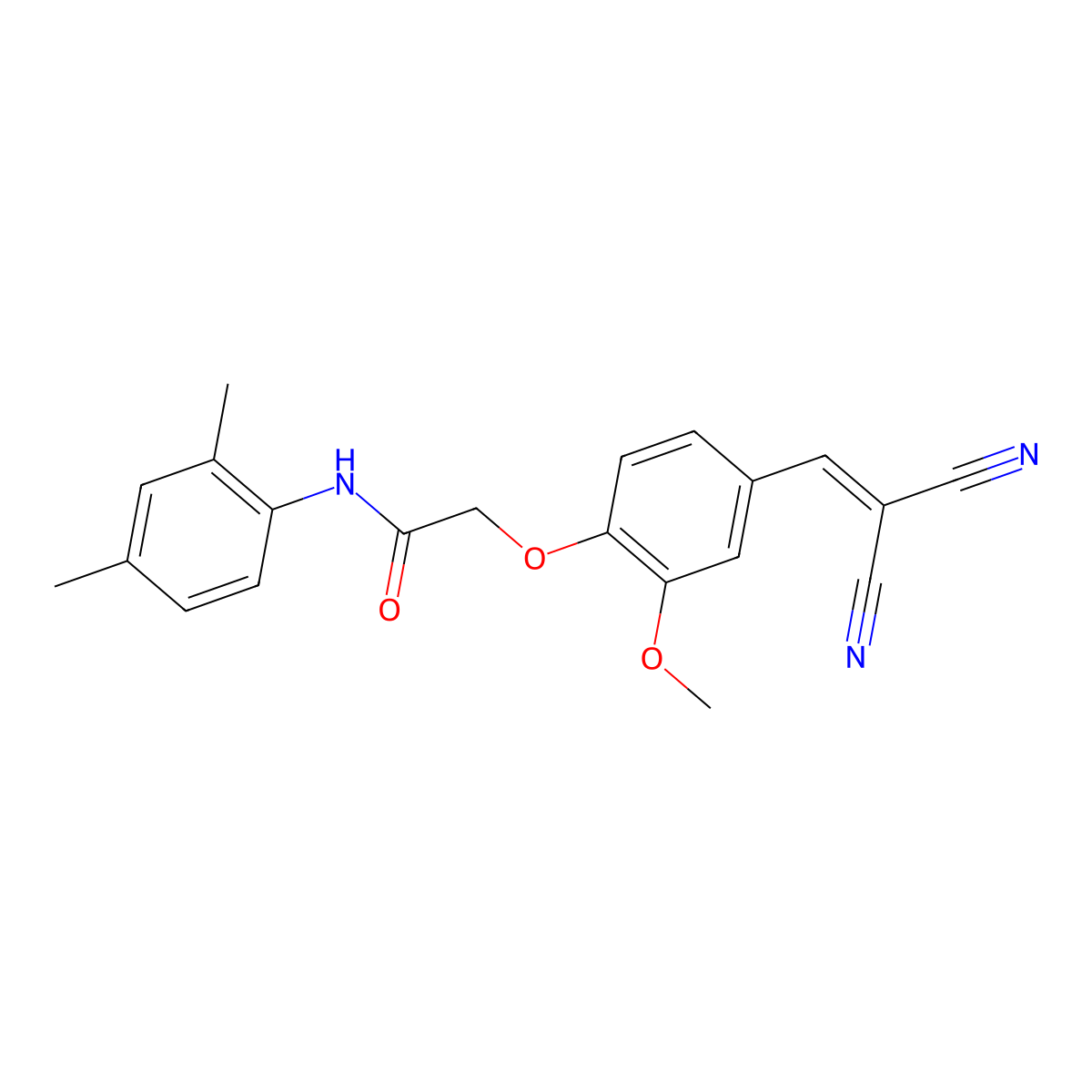 2-(4-(2,2-Dicyanovinyl)-2-methoxyphenoxy)-N-(2,4-dimethylphenyl)acetamide molecular structure, CAS 337924-82-0