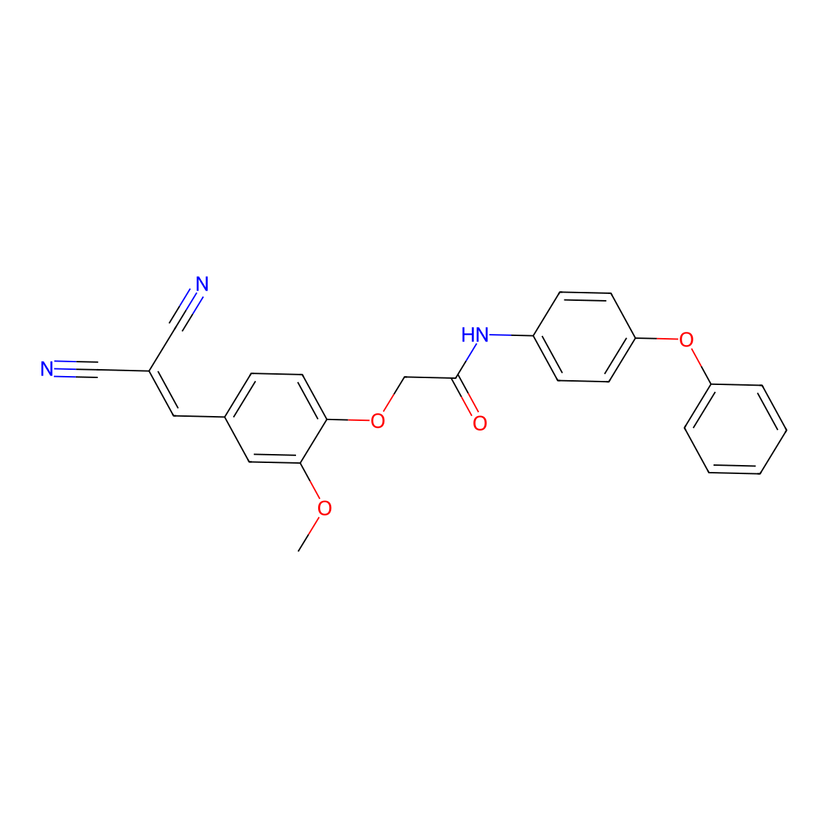 2-[4-(2,2-dicyanoethenyl)-2-methoxyphenoxy]-N-(4-phenoxyphenyl)acetamide molecular structure, CAS 337924-86-4