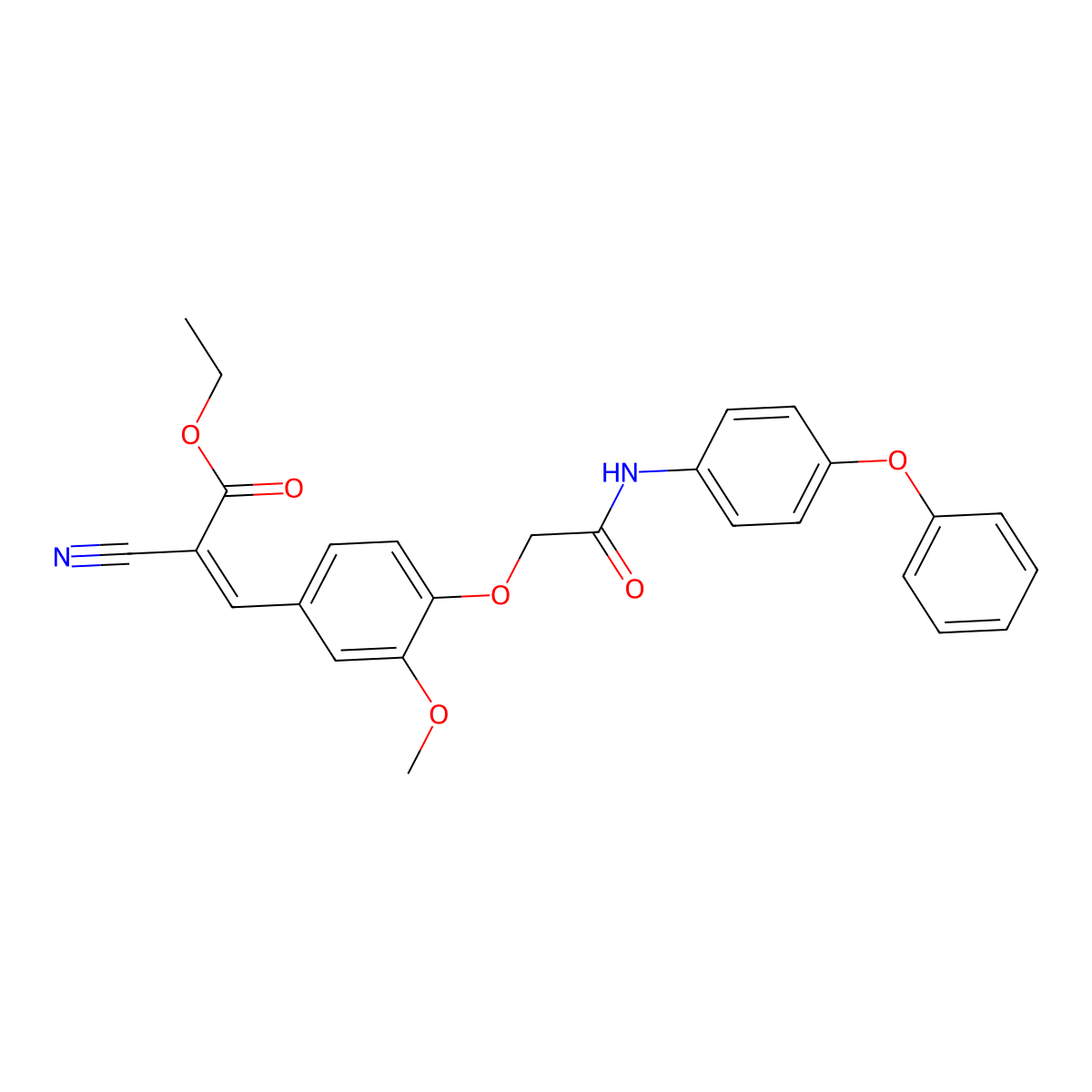 Ethyl 2-cyano-3-{3-methoxy-4-[2-oxo-2-(4-phenoxyanilino)ethoxy]phenyl}prop-2-enoate molecular structure, CAS 337924-92-2