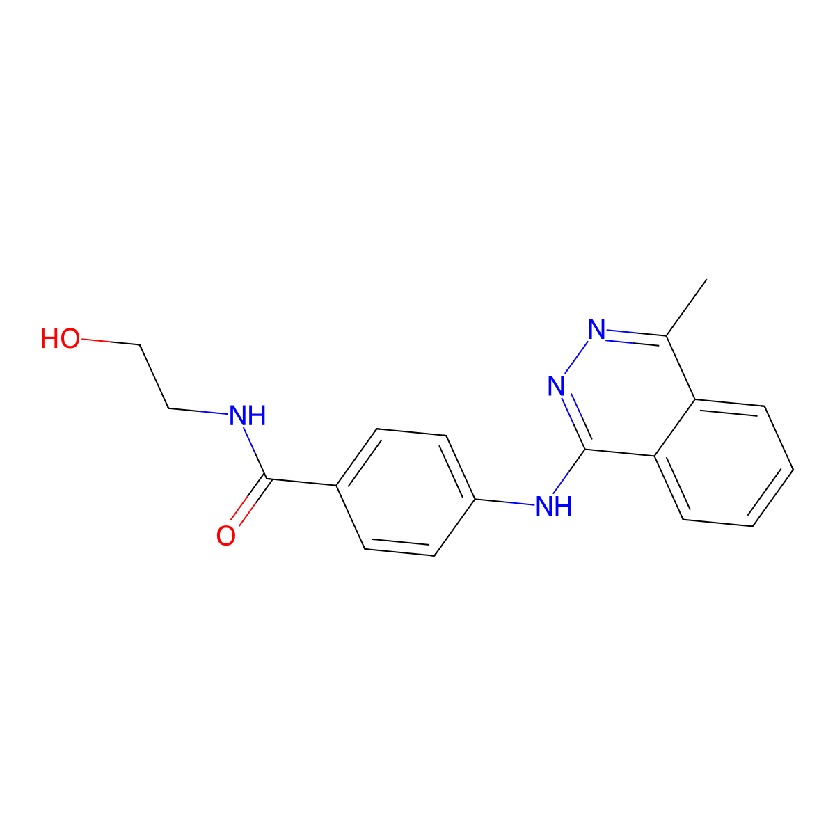 N-(2-hydroxyethyl)-4-[(4-methylphthalazin-1-yl)amino]benzamide molecular structure, CAS 337925-40-3