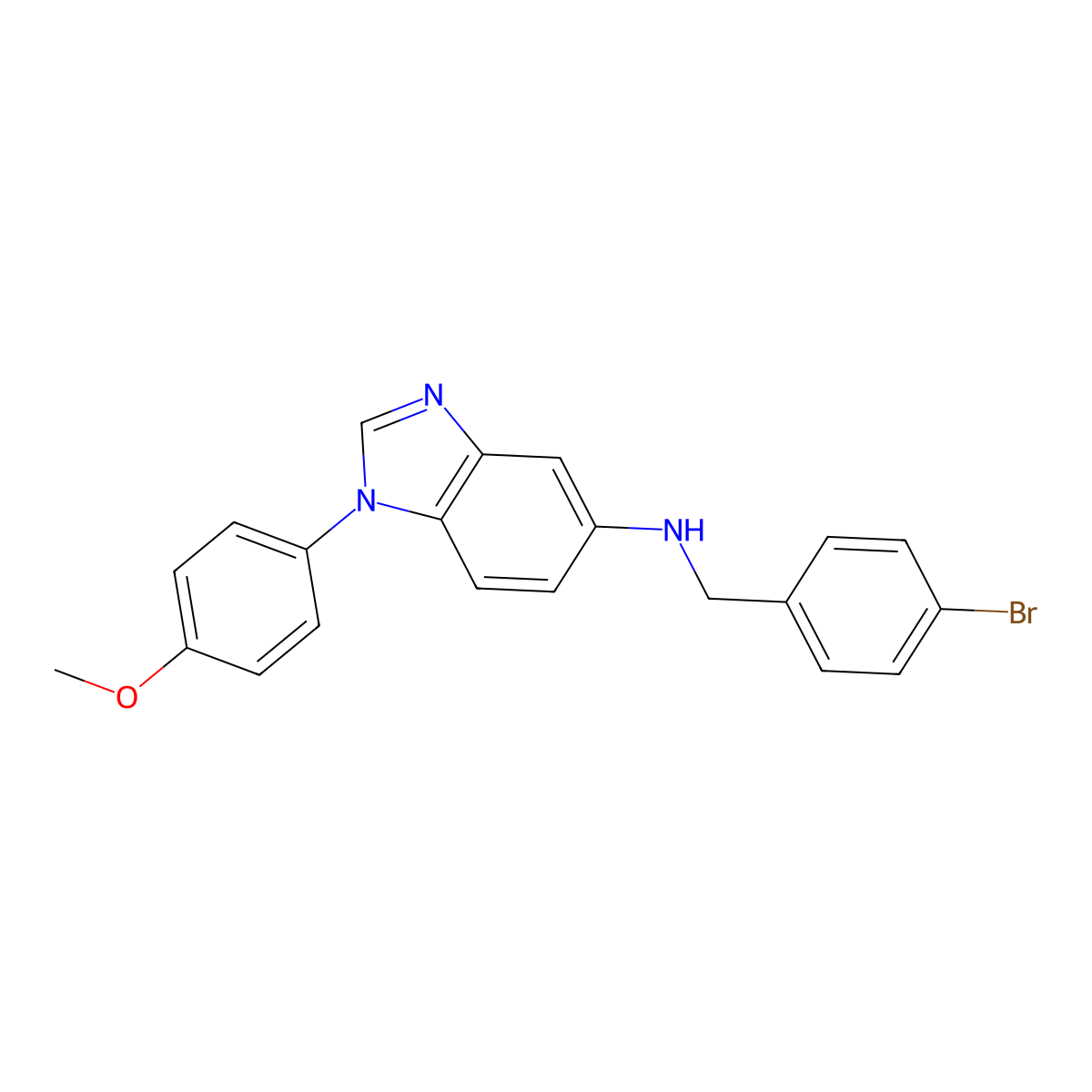 N-(4-bromobenzyl)-1-(4-methoxyphenyl)-1H-benzimidazol-5-amine molecular structure, CAS 337925-61-8