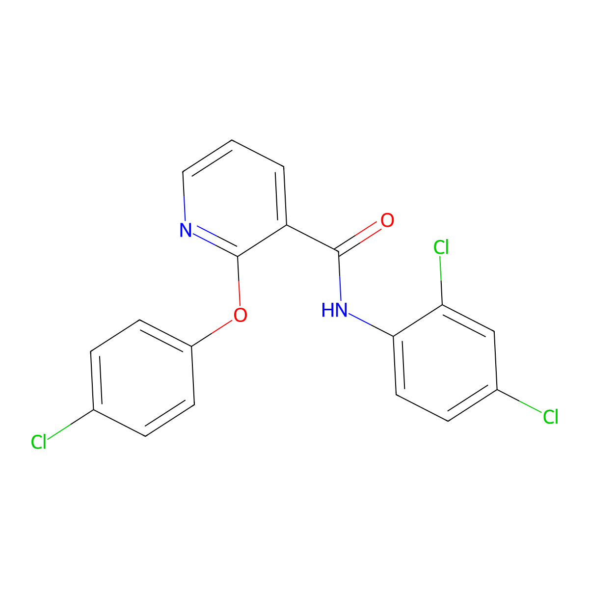 2-(4-chlorophenoxy)-N-(2,4-dichlorophenyl)pyridine-3-carboxamide molecular structure, CAS 337927-65-8