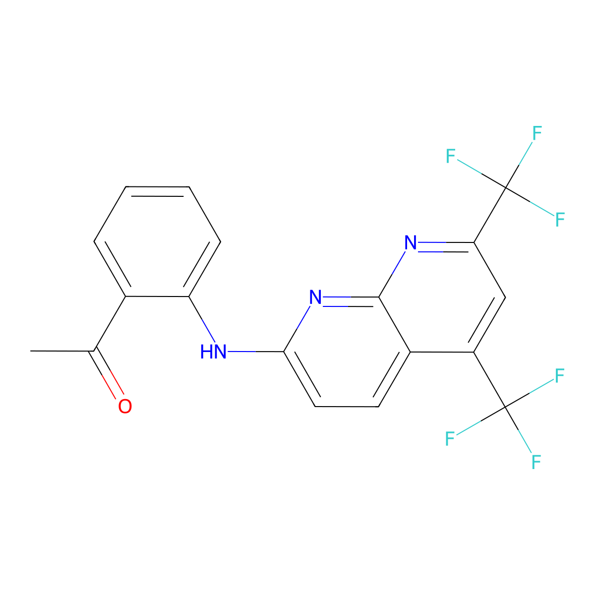 1-(2-{[5,7-Bis(trifluoromethyl)[1,8]naphthyridin-2-yl]amino}phenyl)-1-ethanone molecular structure, CAS 337928-11-7