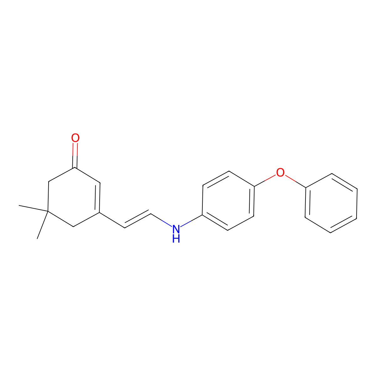 5,5-Dimethyl-3-[2-(4-phenoxyanilino)vinyl]-2-cyclohexen-1-one molecular structure, CAS 337928-39-9