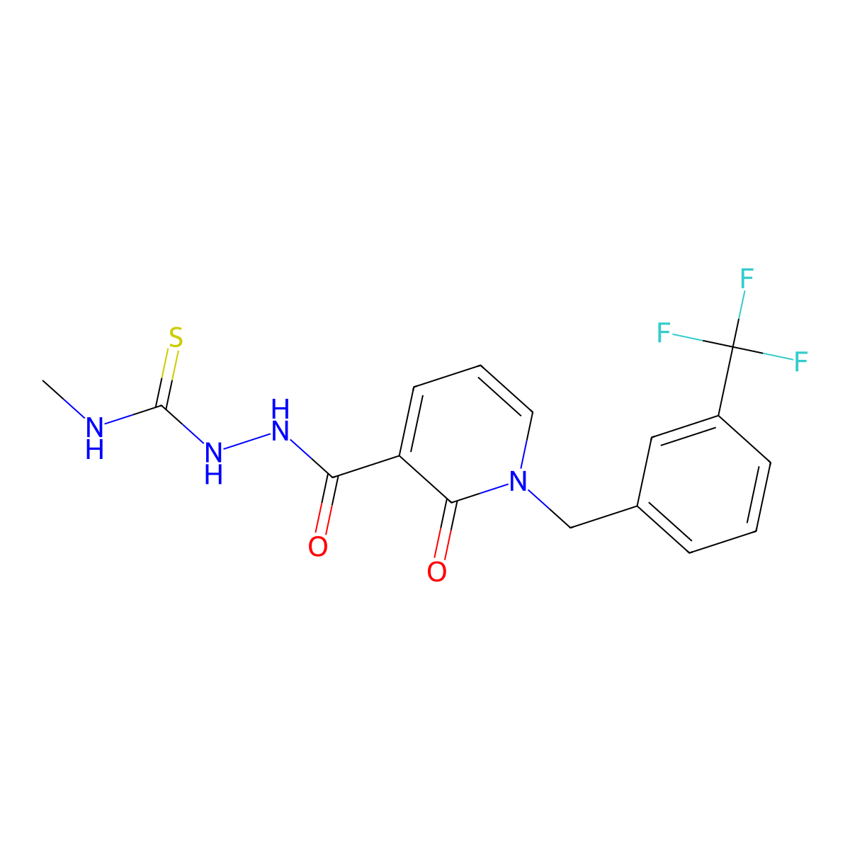 N-methyl-2-({2-oxo-1-[3-(trifluoromethyl)benzyl]-1,2-dihydro-3-pyridinyl}carbonyl)-1-hydrazinecarbothioamide molecular structure, CAS 337928-59-3