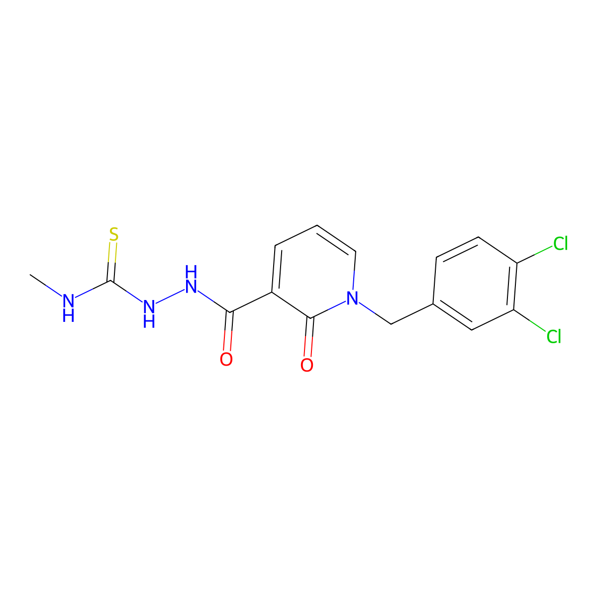 2-{[1-(3,4-dichlorobenzyl)-2-oxo-1,2-dihydro-3-pyridinyl]carbonyl}-N-methyl-1-hydrazinecarbothioamide molecular structure, CAS 337928-63-9