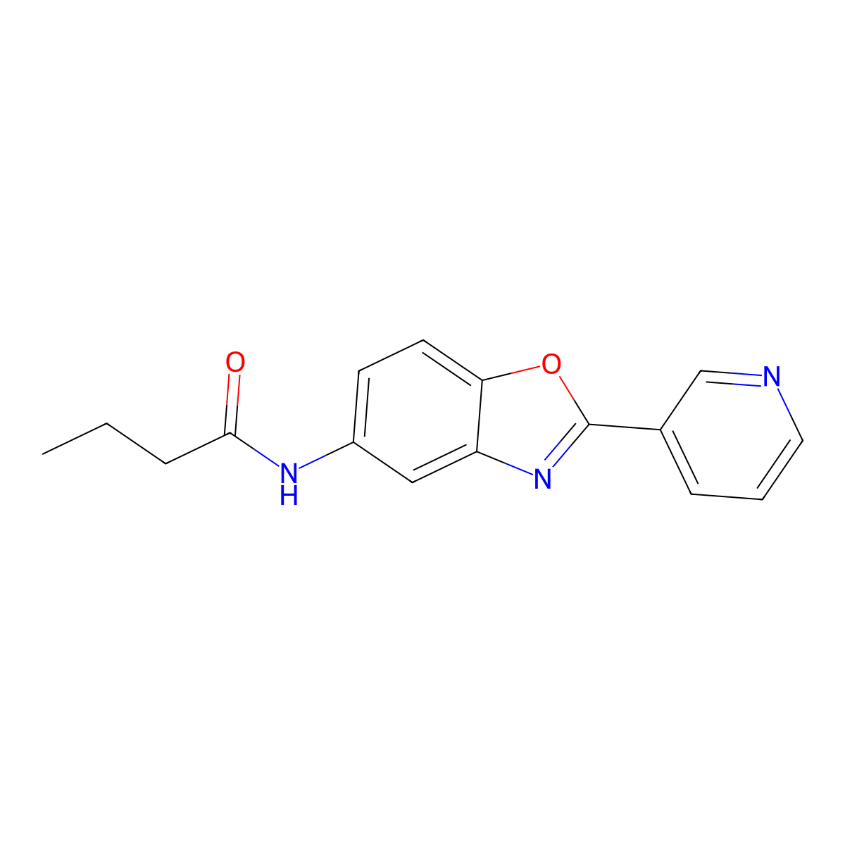 N-[2-(3-pyridinyl)-1,3-benzoxazol-5-yl]butanamide molecular structure, CAS 337928-83-3