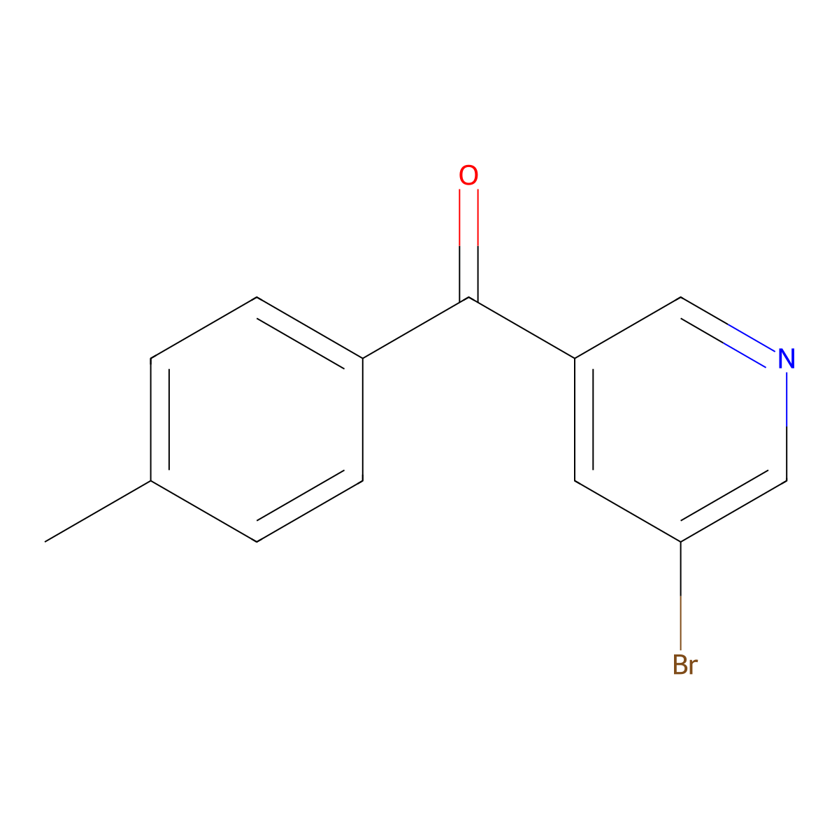 3-Bromo-5-(4-methylbenzoyl)pyridine molecular structure, CAS 337932-29-3