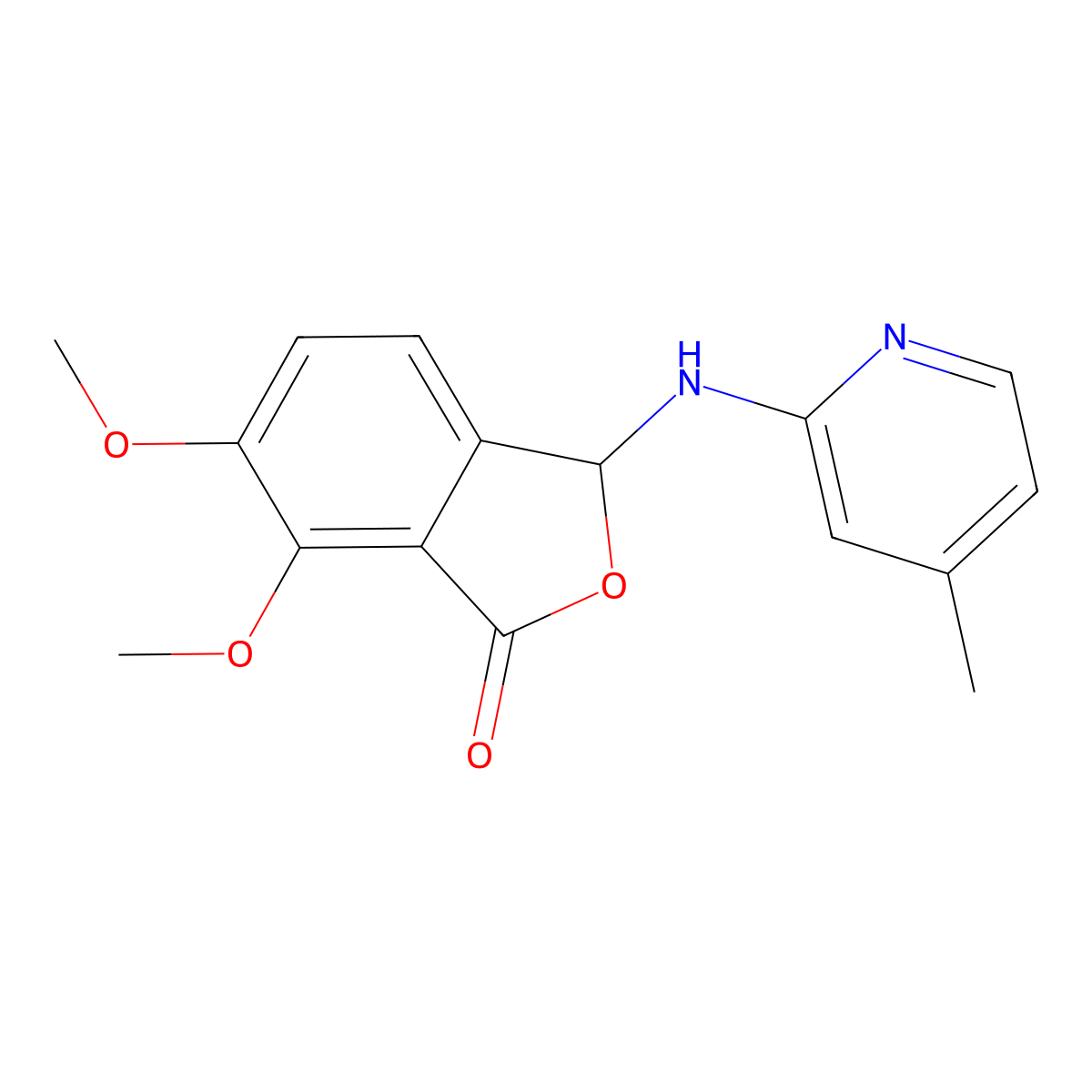 6,7-dimethoxy-3-[(4-methylpyridin-2-yl)amino]-3H-2-benzofuran-1-one molecular structure, CAS 337932-71-5