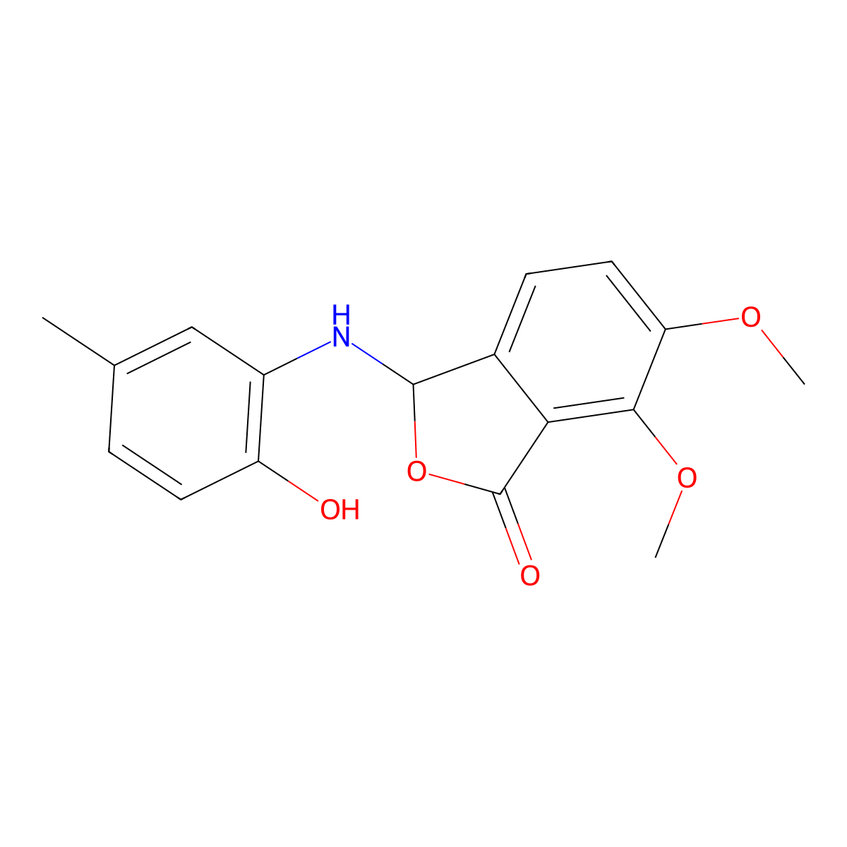 3-(2-hydroxy-5-methylanilino)-6,7-dimethoxy-3H-2-benzofuran-1-one molecular structure, CAS 337932-80-6