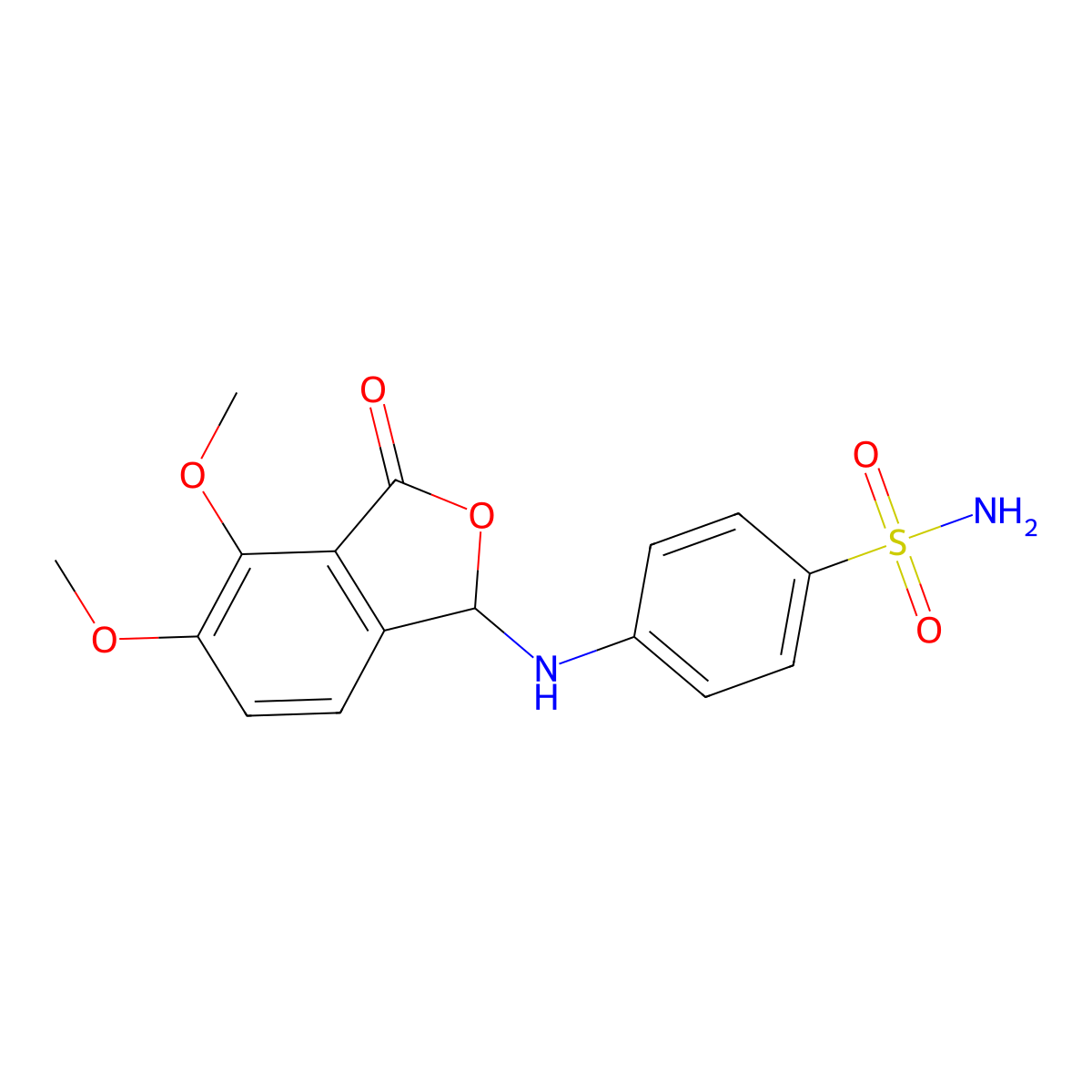4-[(4,5-Dimethoxy-3-oxo-1,3-dihydro-2-benzofuran-1-yl)amino]benzenesulfonamide molecular structure, CAS 337932-83-9