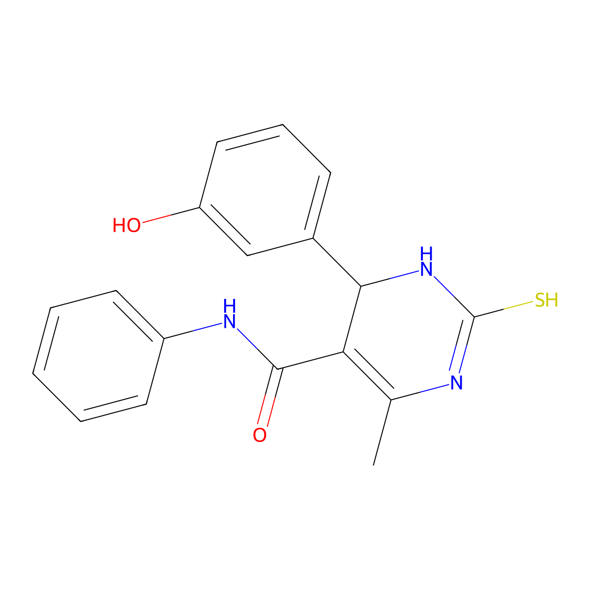 4-(3-hydroxyphenyl)-6-methyl-N-phenyl-2-thioxo-1,2,3,4-tetrahydropyrimidine-5-carboxamide molecular structure, CAS 337933-30-9