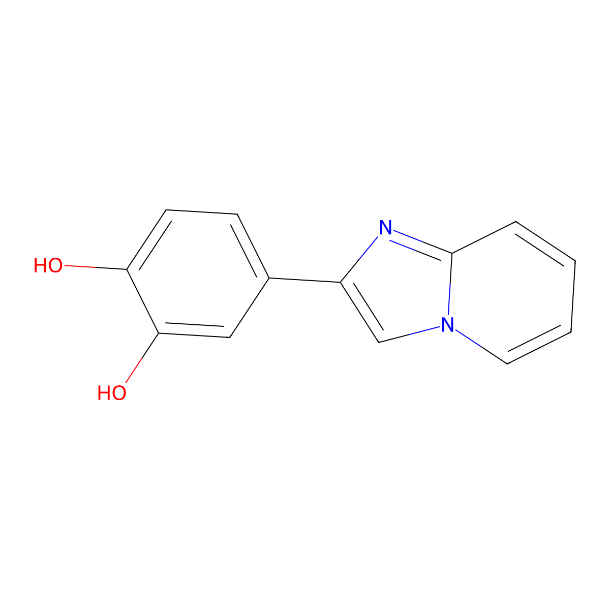 4-(Imidazo[1,2-a]pyridin-2-yl)benzene-1,2-diol molecular structure, CAS 337933-50-3